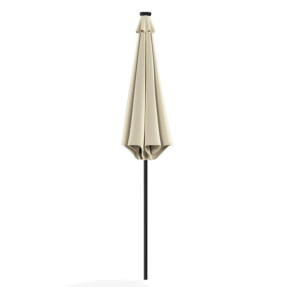 Garden Sanctuary Large Solar Powered LED Patio Umbrella For Outdoor Garden Patio Without Base - Image 3