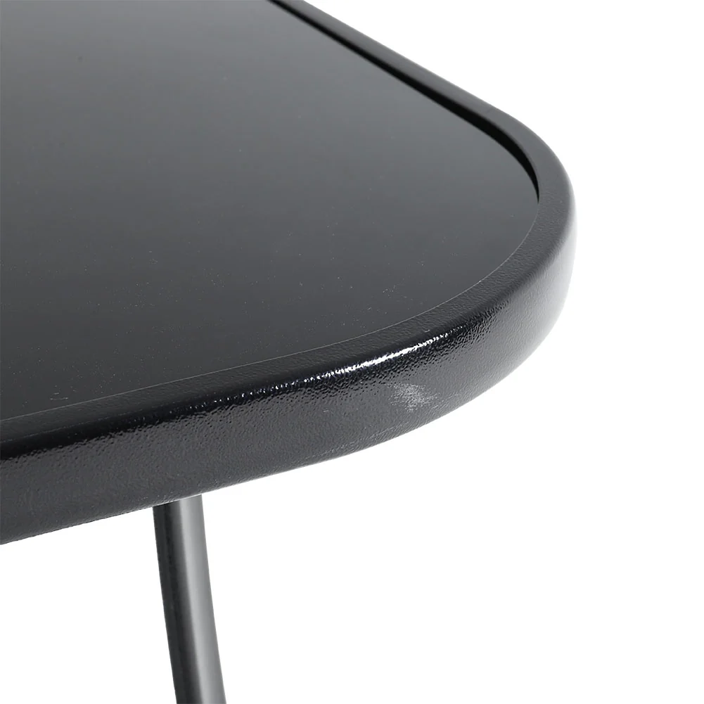 Garden Sanctuary Metallic and Tempered Glass Garden Table with Parasol Hole Outdoor - Image 3
