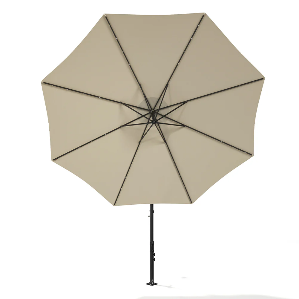 Garden Sanctuary Outdoor 32 LED Lighted Patio Umbrella With Crank Lift System - Image 6
