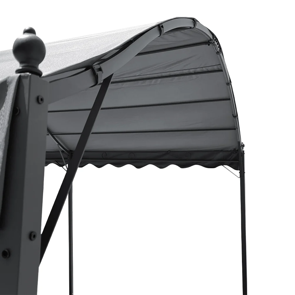 Garden Sanctuary Outdoor Metal Arched Pergola with Shade - Image 4