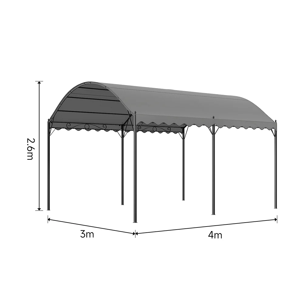 Garden Sanctuary Outdoor Metal Arched Pergola with Shade - Image 9