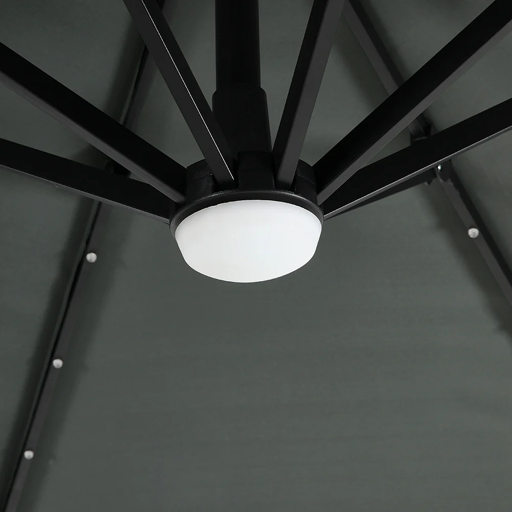 Garden Sanctuary Round Cantilever Parasol With Solar-Powered LED Lights - Image 5