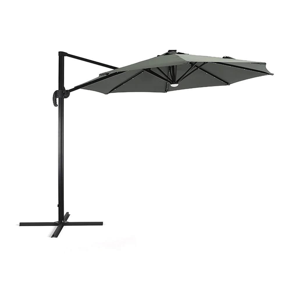 Garden Sanctuary Round Cantilever Parasol With Solar-Powered LED Lights - Image 8
