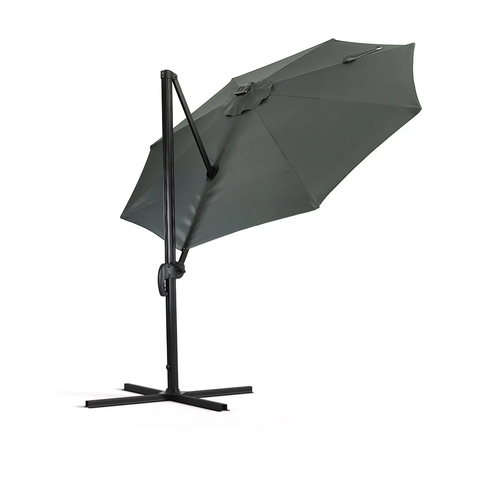 Garden Sanctuary Round Cantilever Parasol With Solar-Powered LED Lights - Image 9