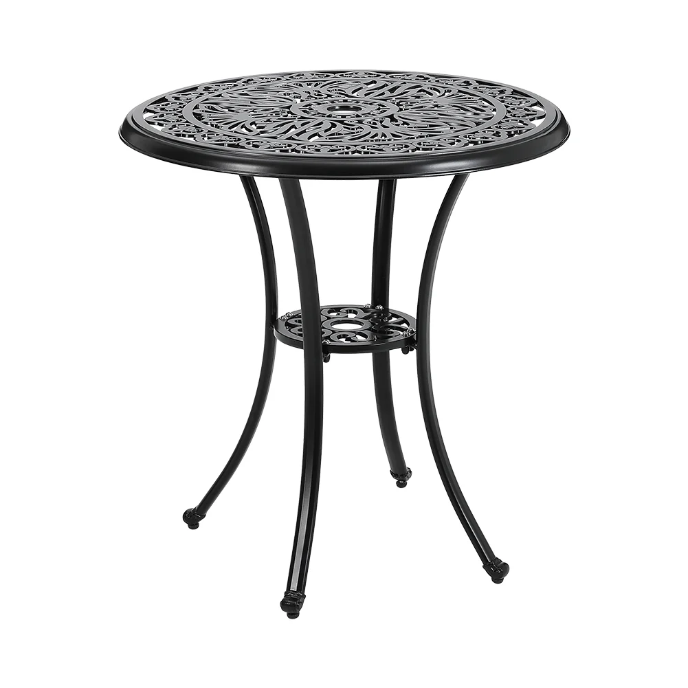 Garden Sanctuary Round Patio Dining Table with Umbrella Hole - Image 8