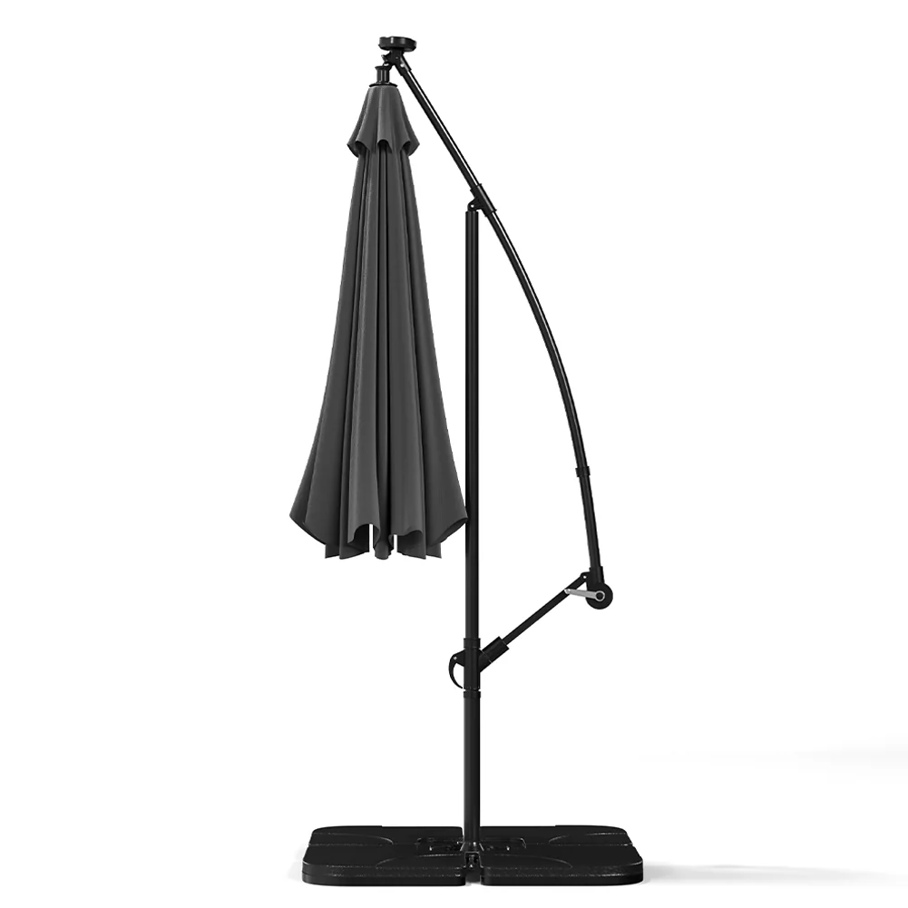 Garden Sanctuary Square Cantilever Parasol With Solar Light And HDPE Parasol Base - Image 5