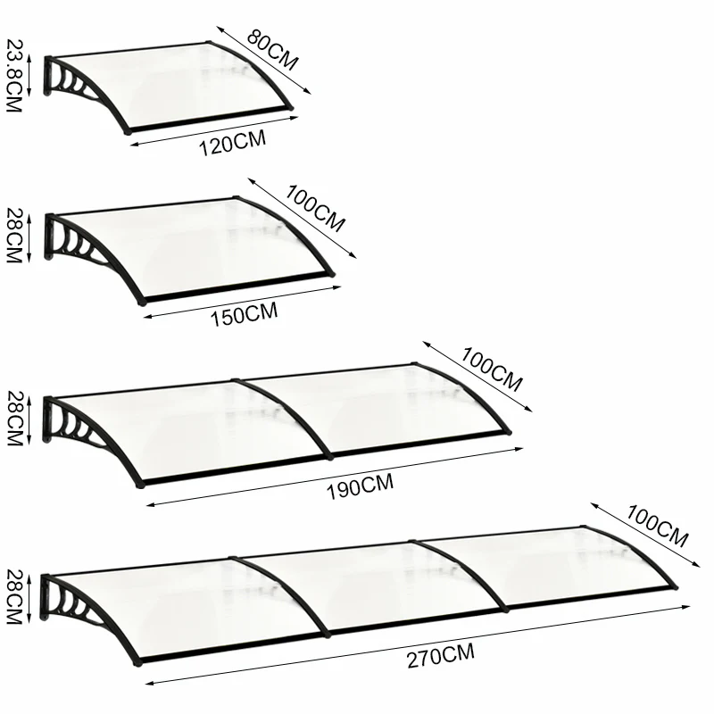 Garden Sanctuary Window Door Awning Canopy with Brackets - Image 9
