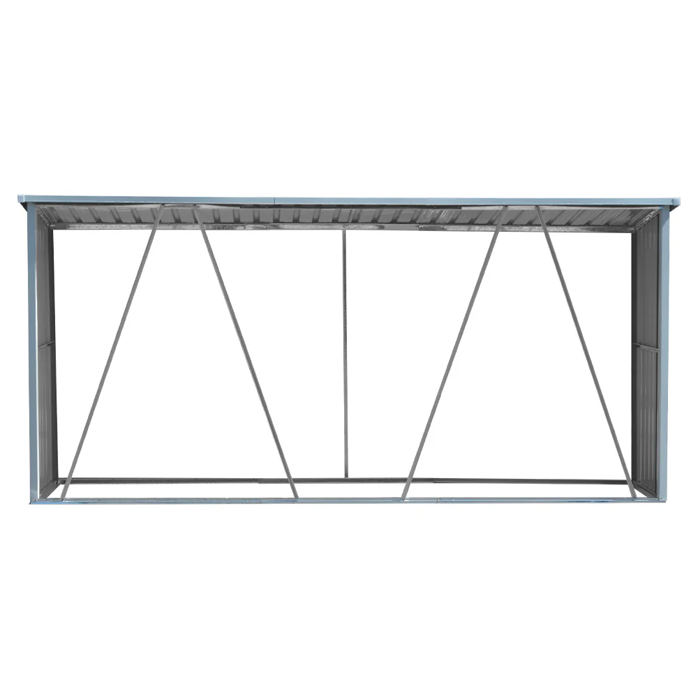 Garden Sanctuary Zinc Steel Firewood Log Storage Shed - Image 5