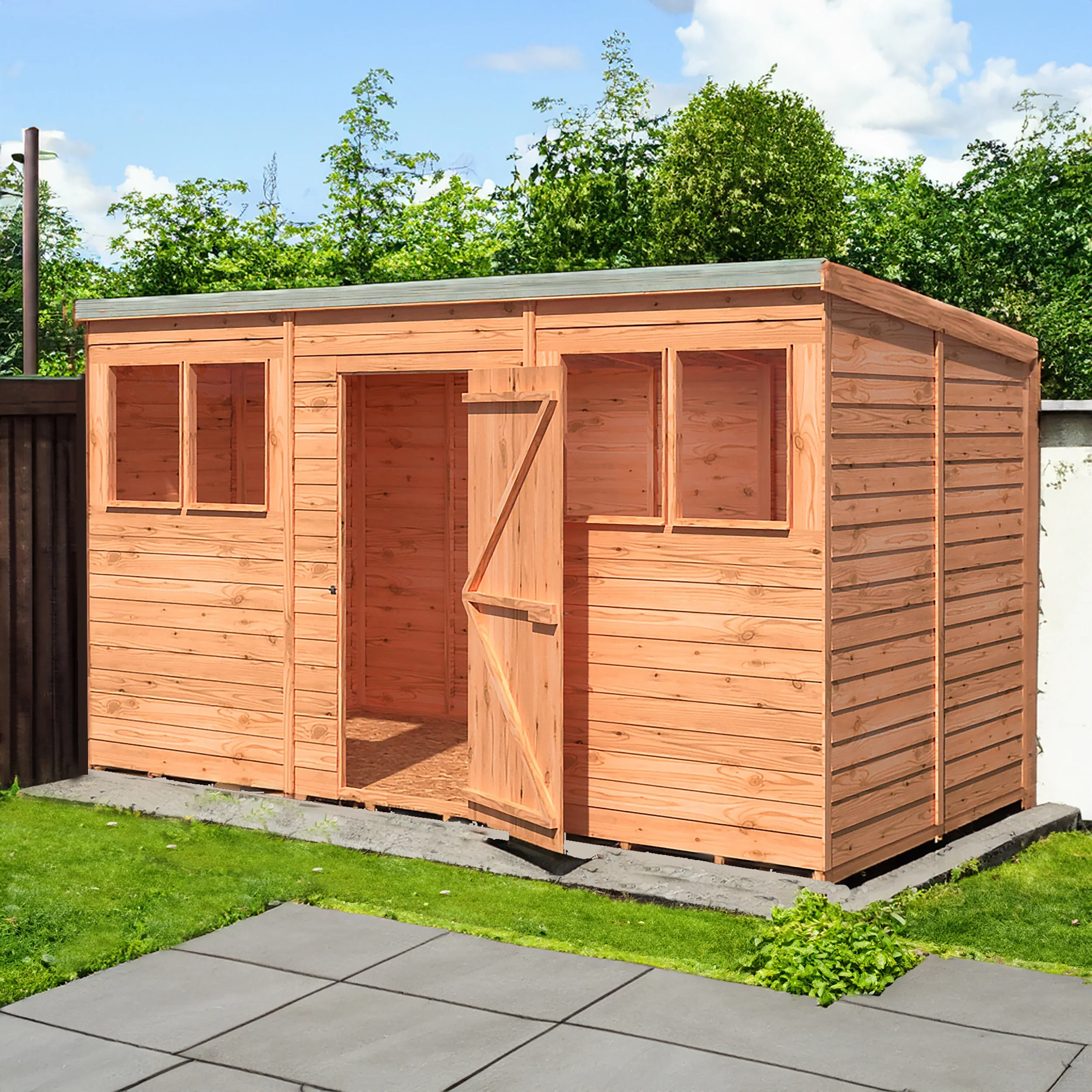 Garden Value 12 X 6 Overlap Pent Shed With Windows - Image 3