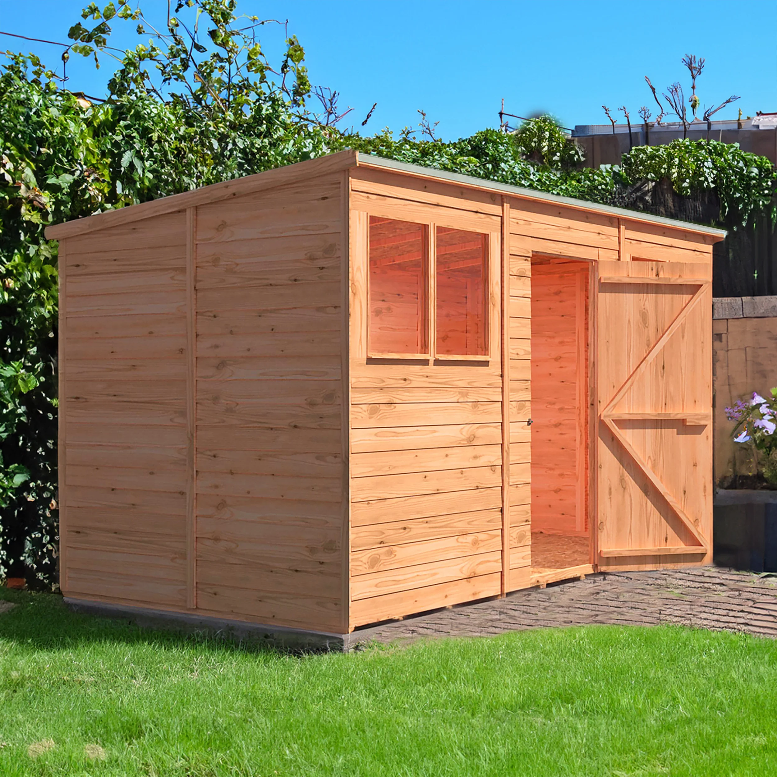 Garden Value 12 X 6 Overlap Pent Shed With Windows - Image 4