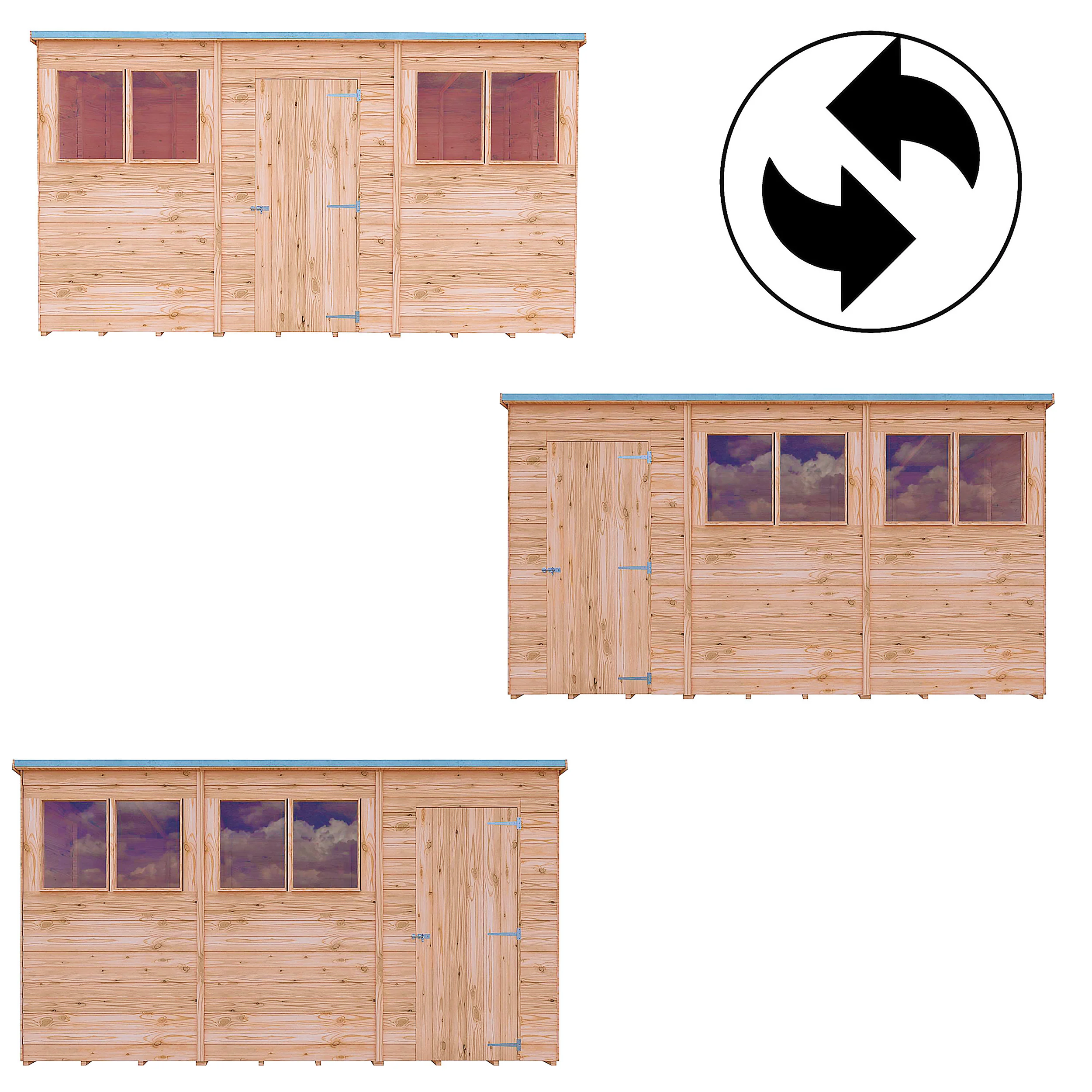 Garden Value 12 X 6 Overlap Pent Shed With Windows - Image 8