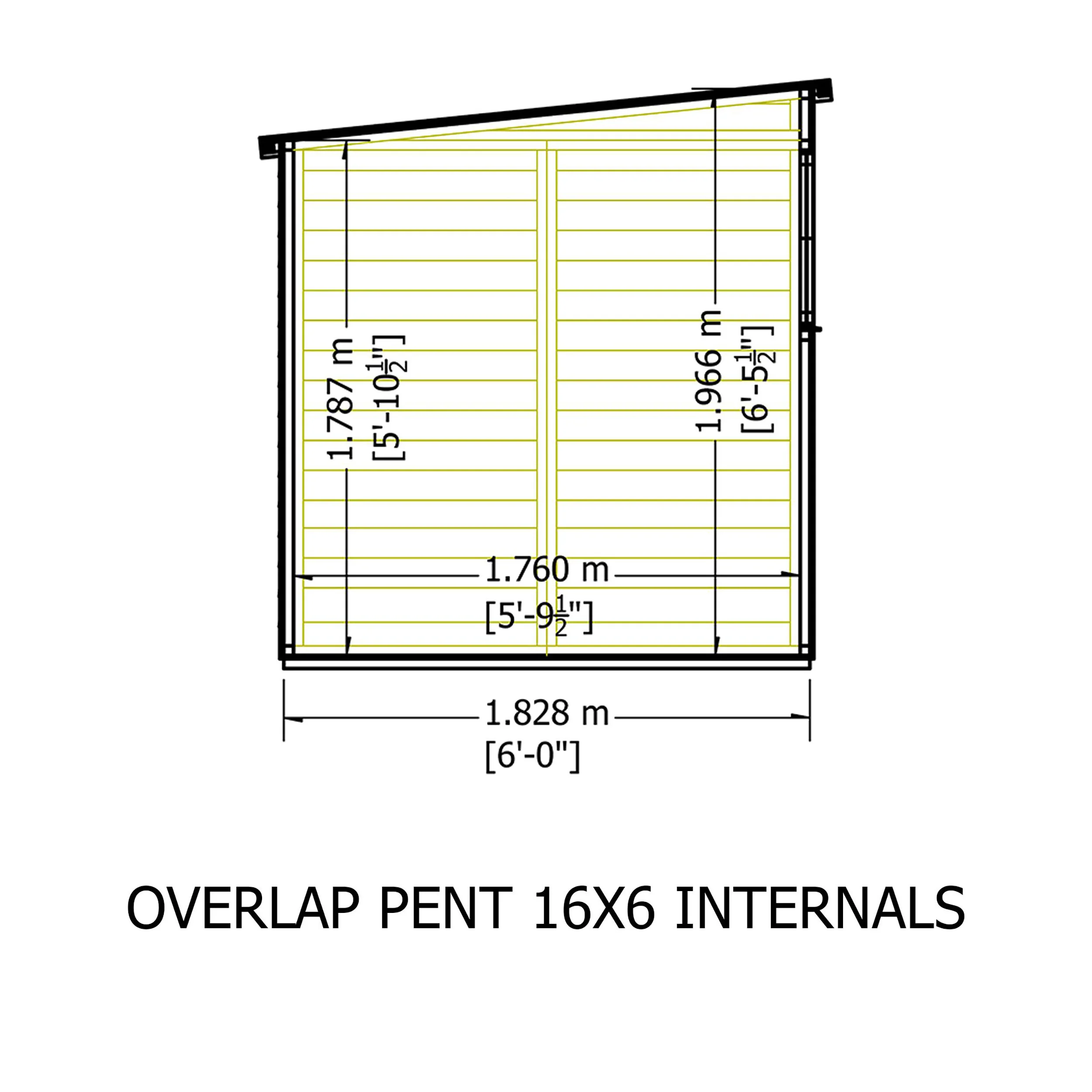 Garden Value 16 X 6 Overlap Pent Shed With Windows - Image 10