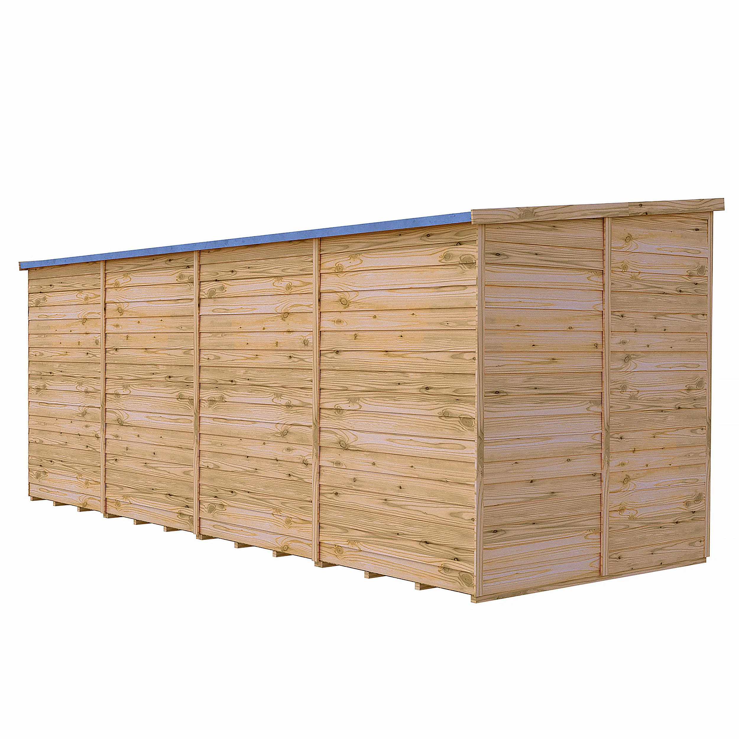 Garden Value 16 X 6 Overlap Pent Shed With Windows - Image 6