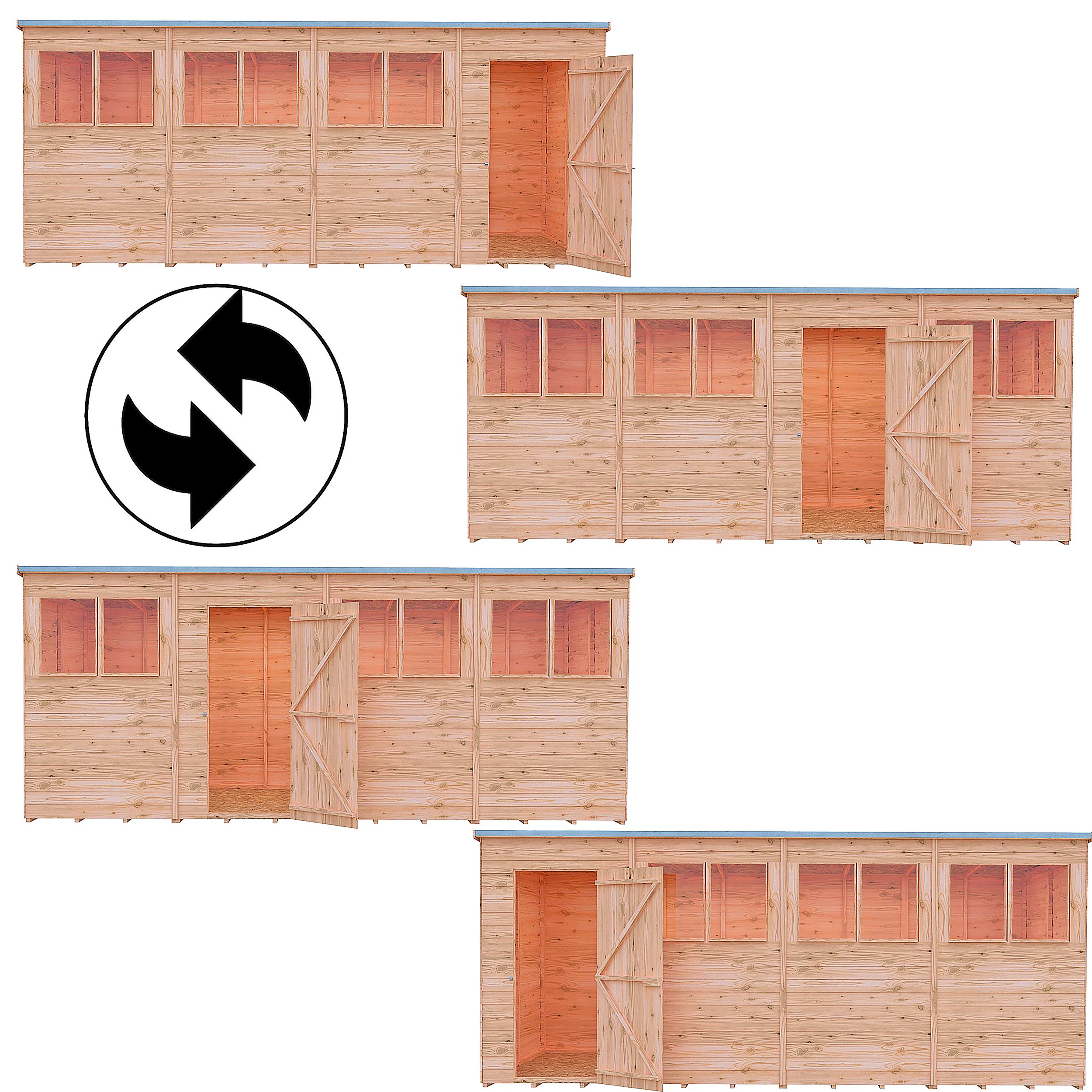 Garden Value 16 X 6 Overlap Pent Shed With Windows - Image 8
