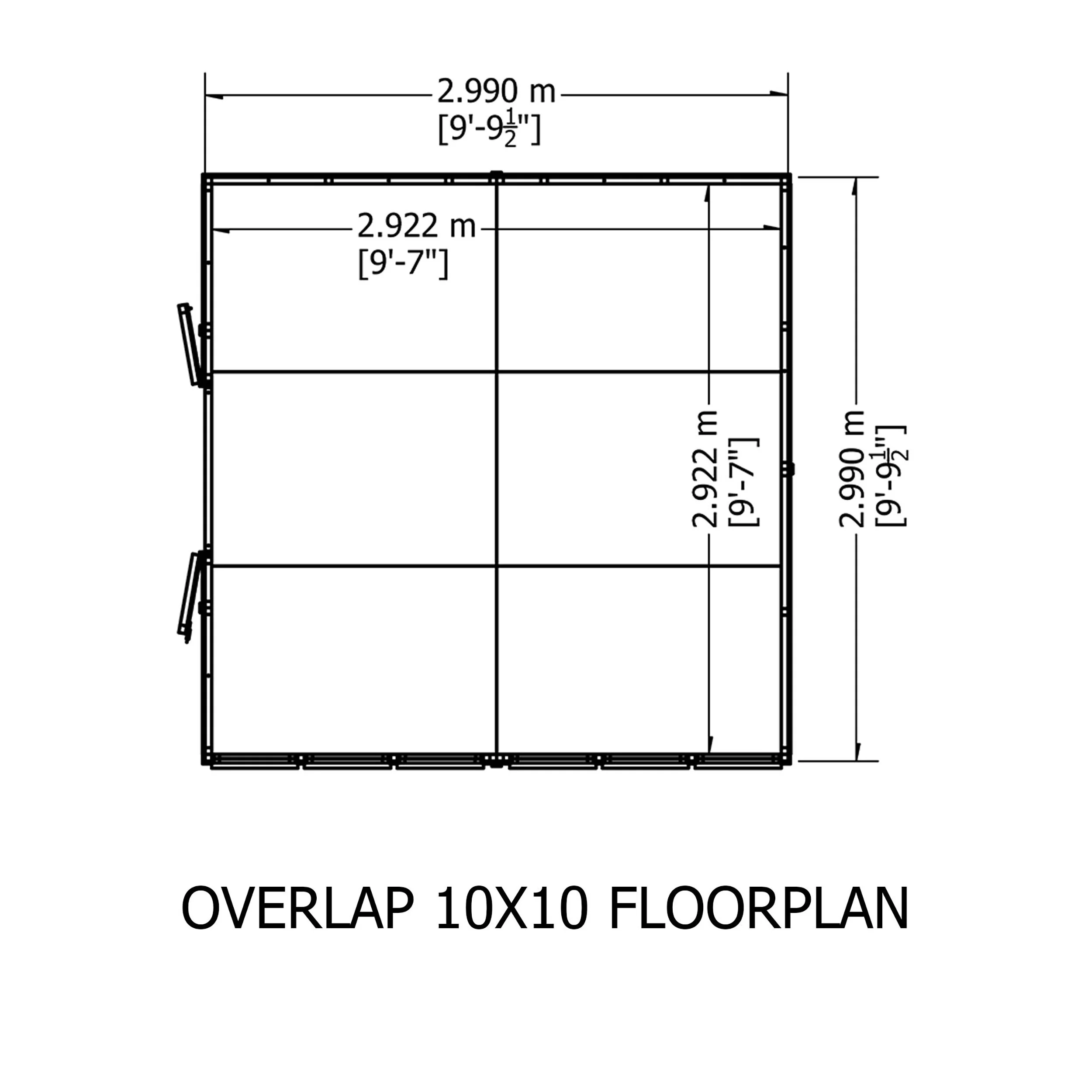 Garden Value Overlap 10 X 10 Apex Shed - Image 11