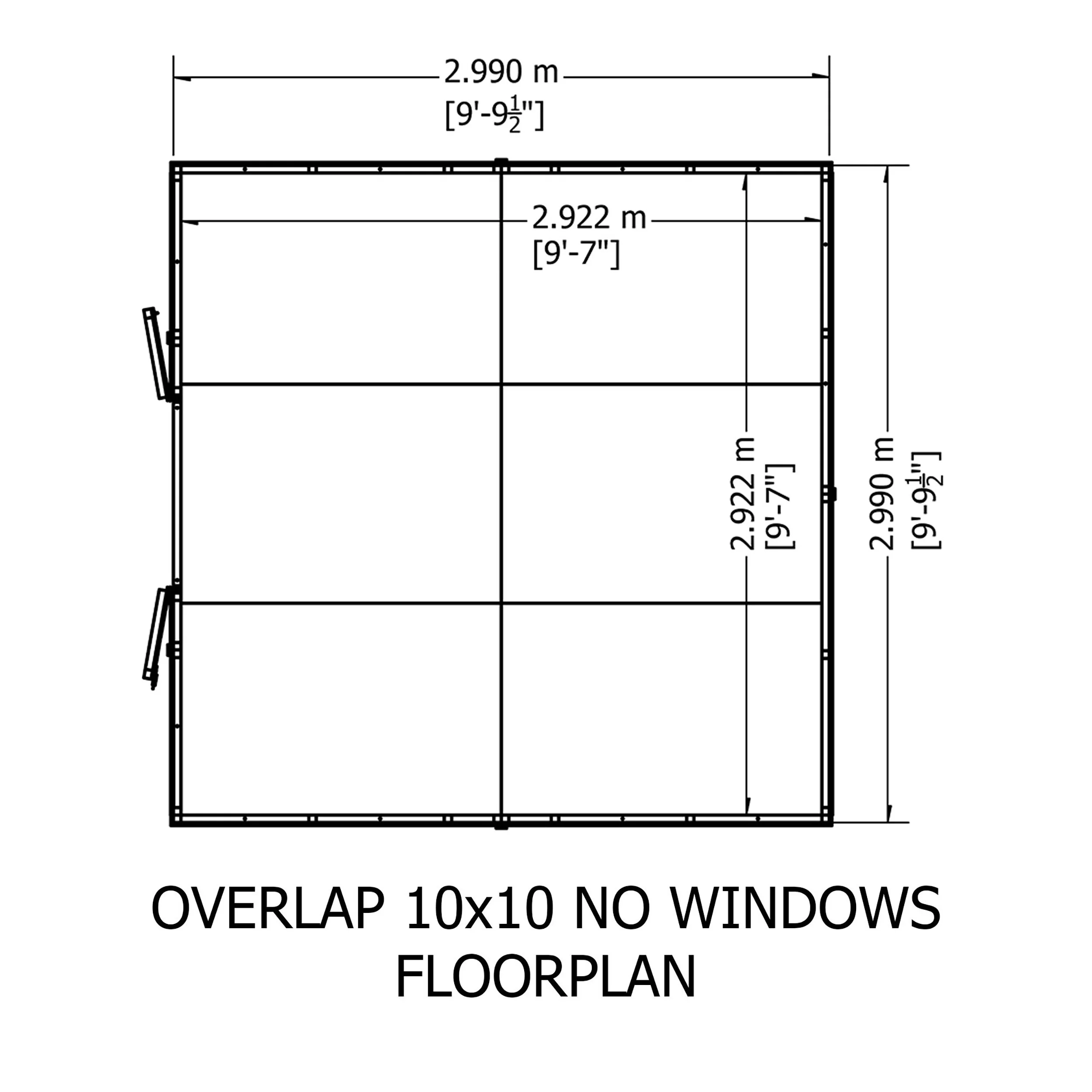 Garden Value Overlap 10 X 10 Windowless Shed - Image 10