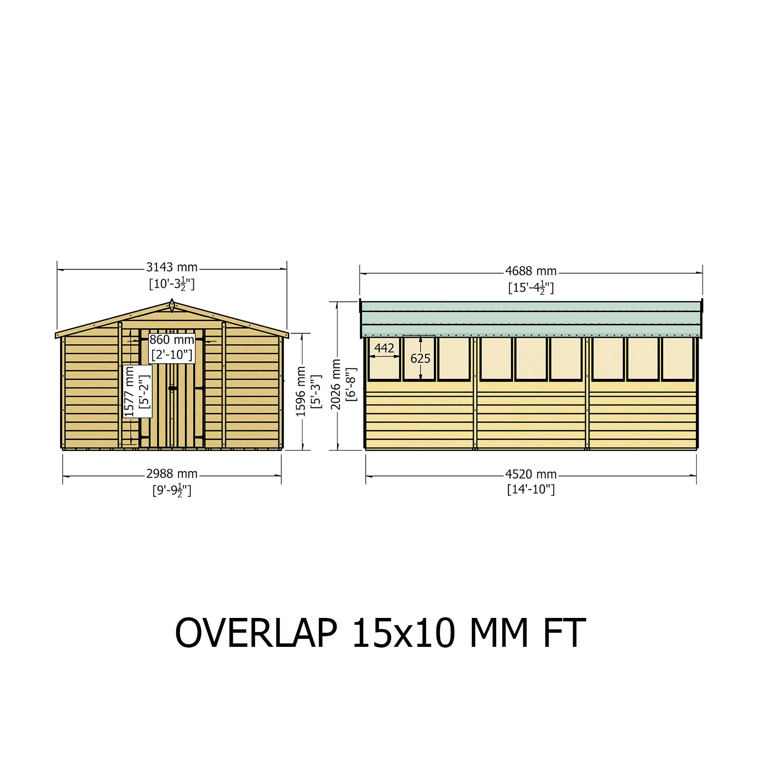 Garden Value Overlap 10 X 15 Apex Shed - Image 11