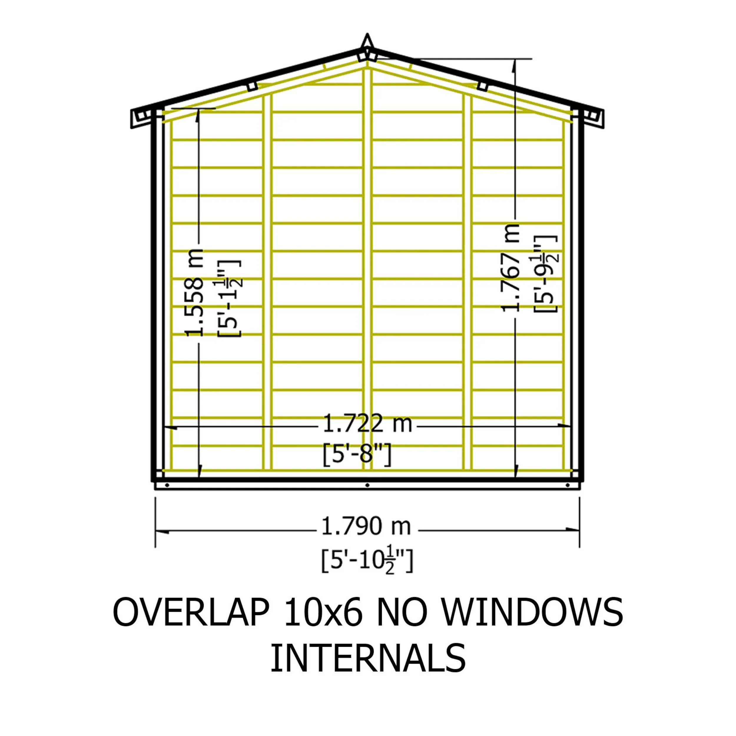 Garden Value Overlap 10 X 6 Windowless Shed - Image 9