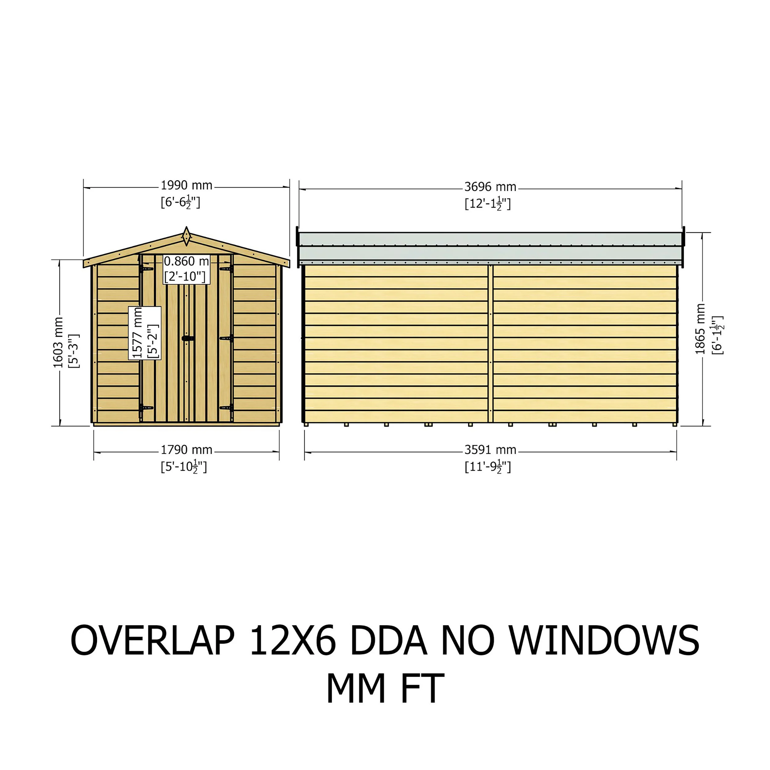 Garden Value Overlap 10 X 8 Apex Shed - Image 12