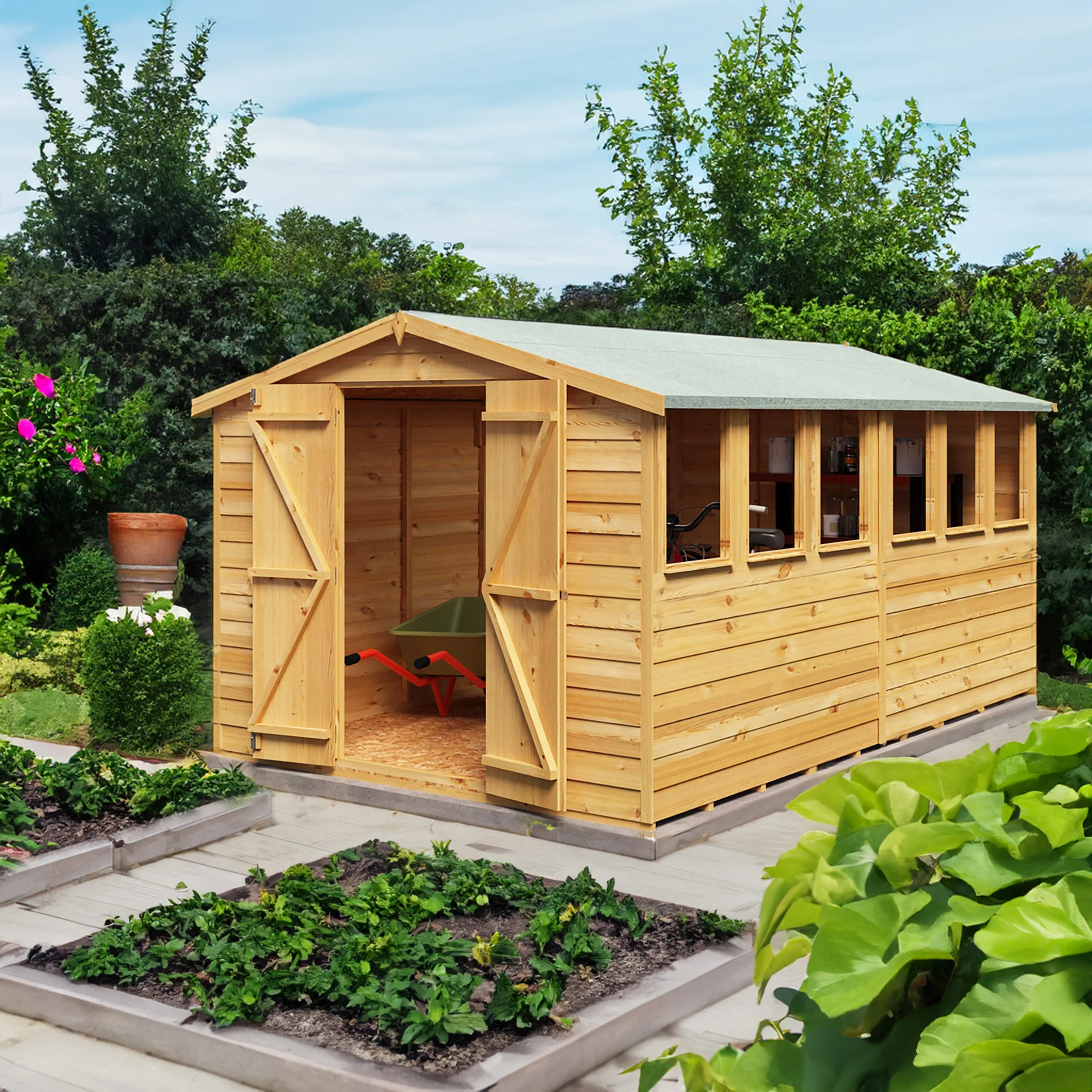 Garden Value Overlap 12 X 8 Apex Shed - Image 2