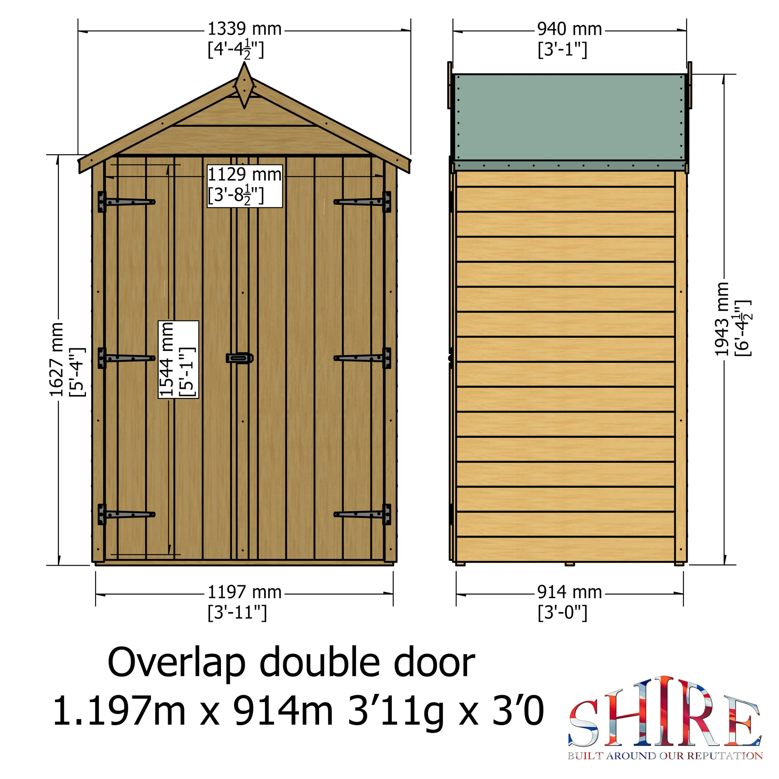 Garden Value Overlap 4 X 3 Double Door Shed - Image 7