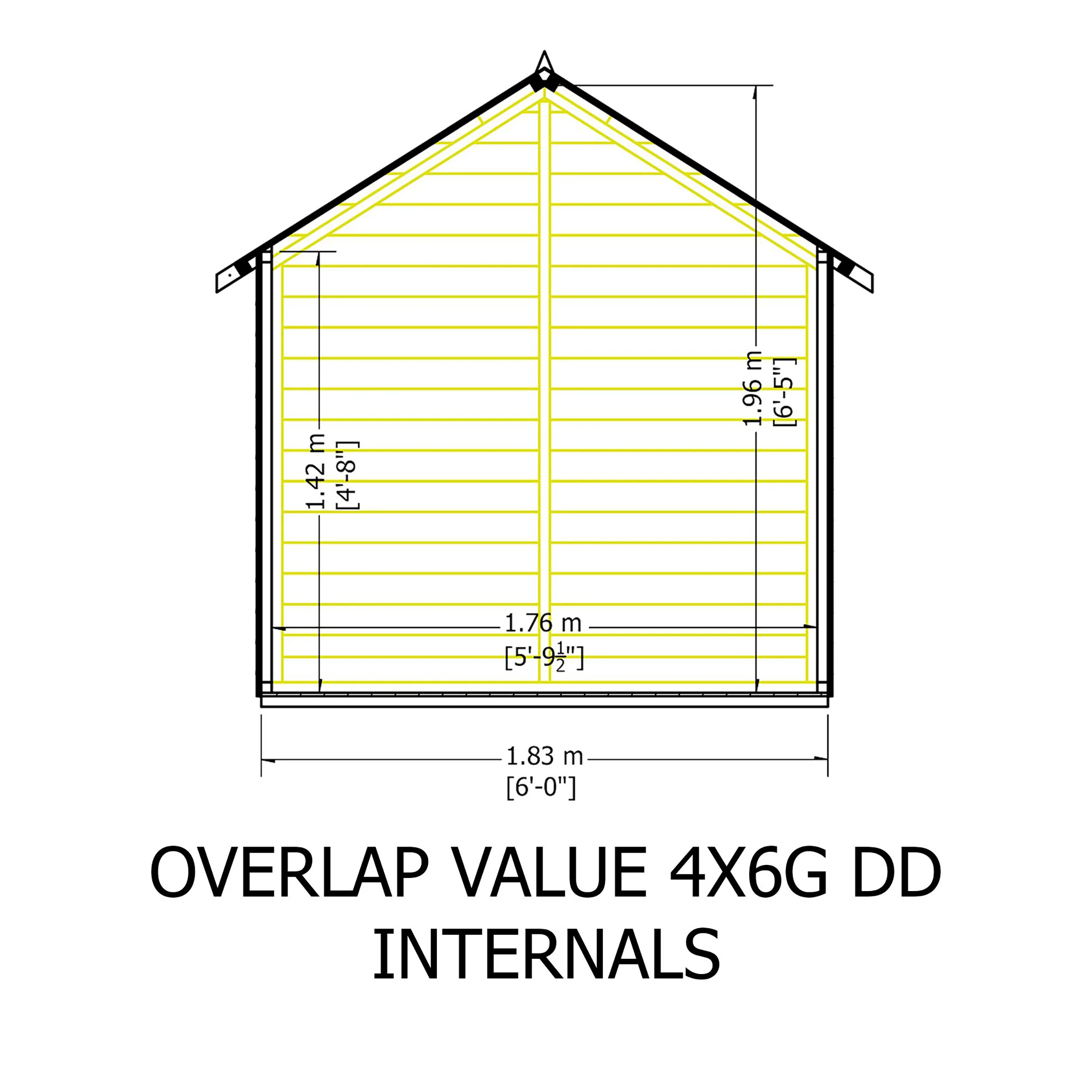 Garden Value Overlap 4 X 6 Double Door Shed - Image 10