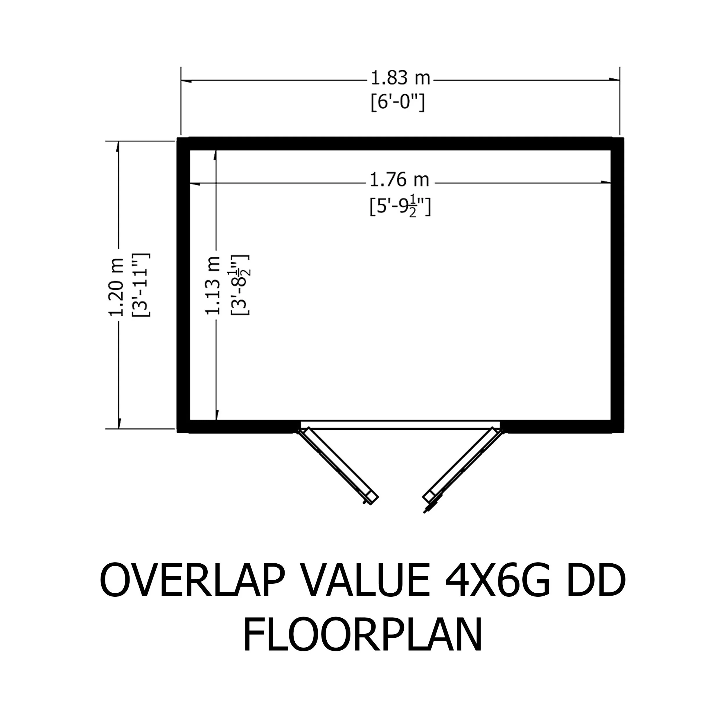 Garden Value Overlap 4 X 6 Double Door Shed - Image 9