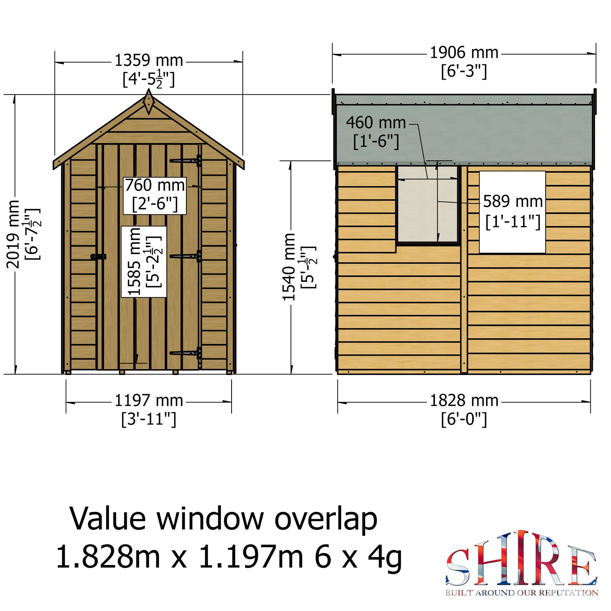 Garden Value Overlap 6 X 4 Shed With Window - Image 7