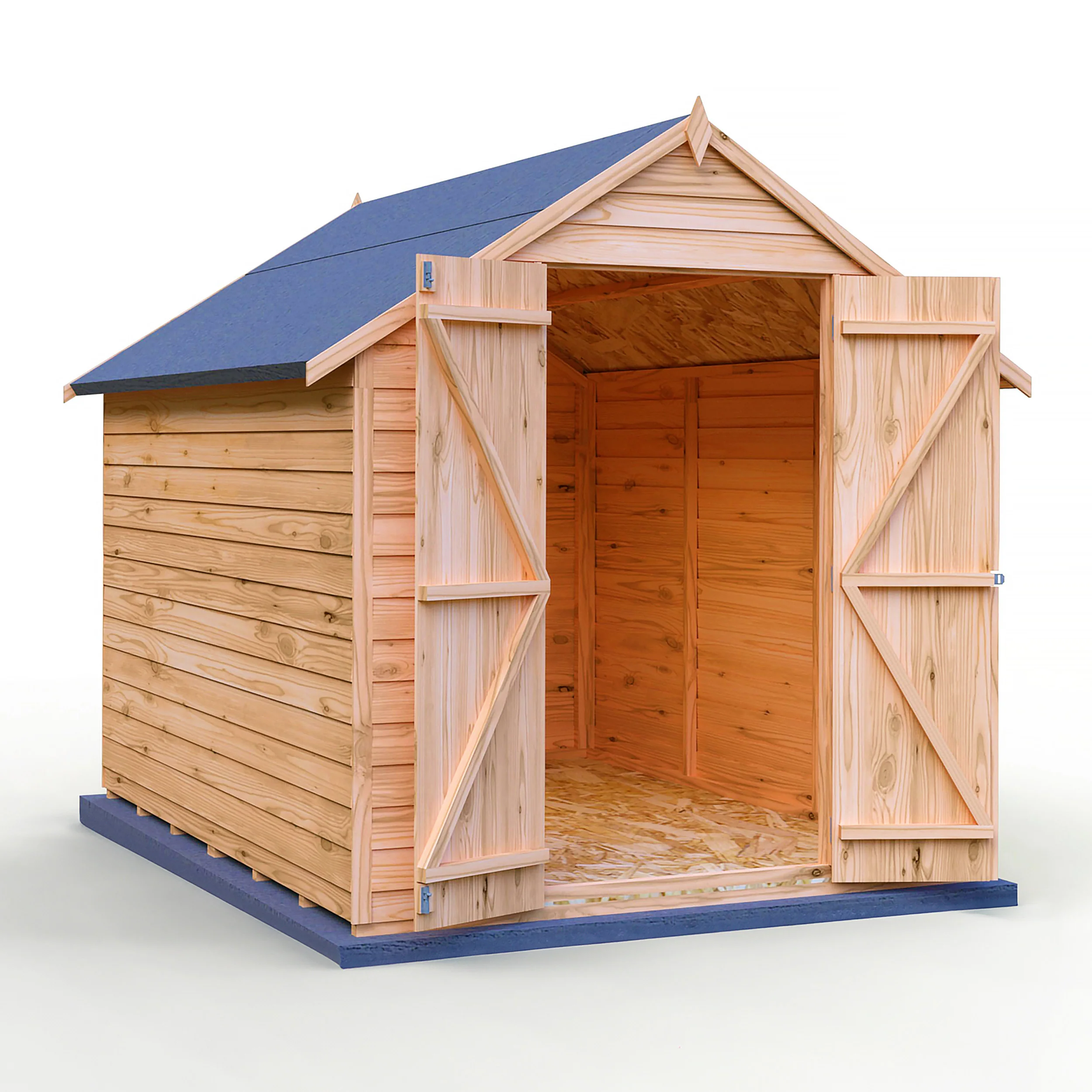 Garden Value Overlap 8 X 6 Double Door Shed