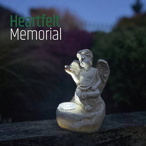 Solar Angel Garden Ornament With LED Light - Outdoor Solar Statue - Image 6
