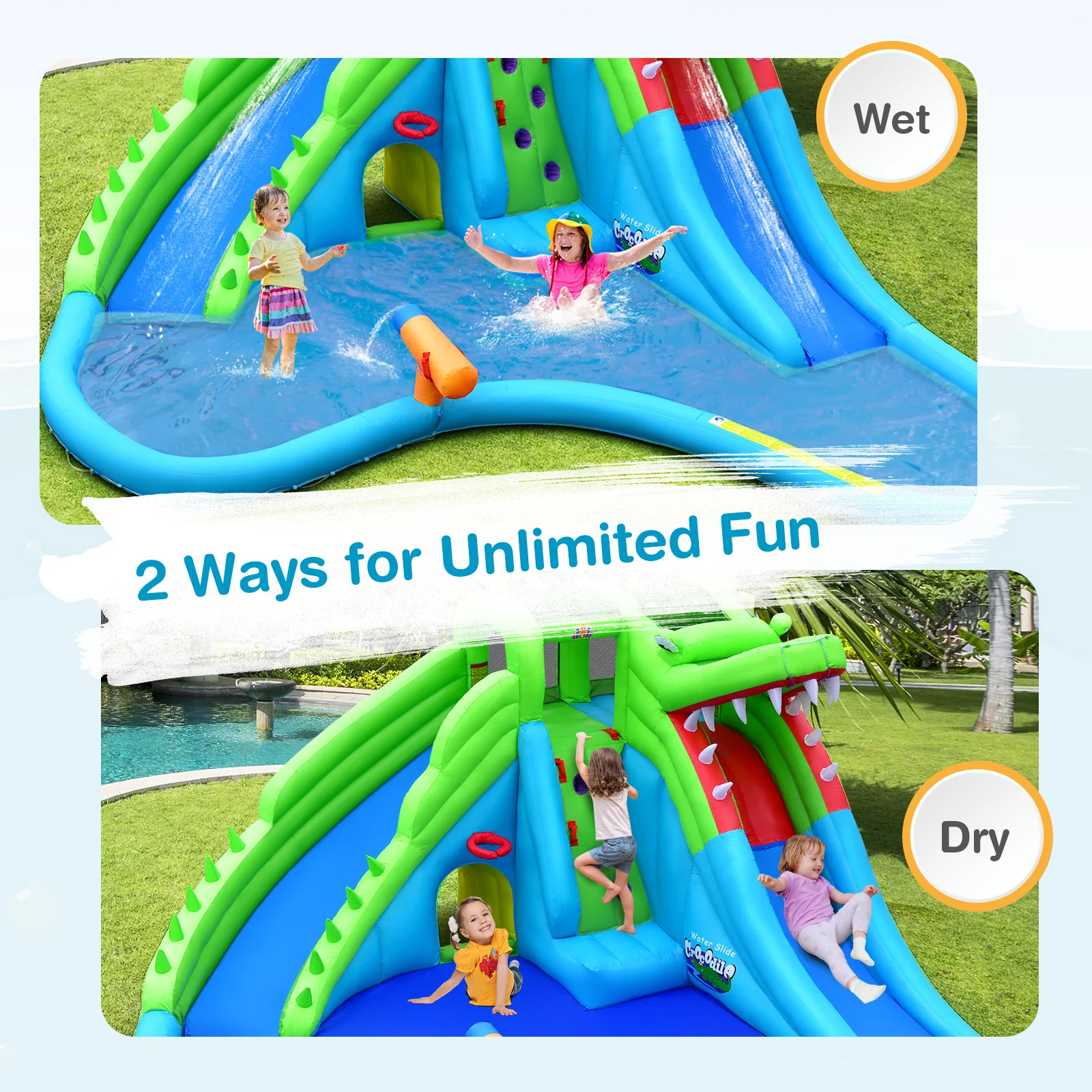 Giant 7 In 1 Inflatable Bounce House with 780W Air Blower - Image 8