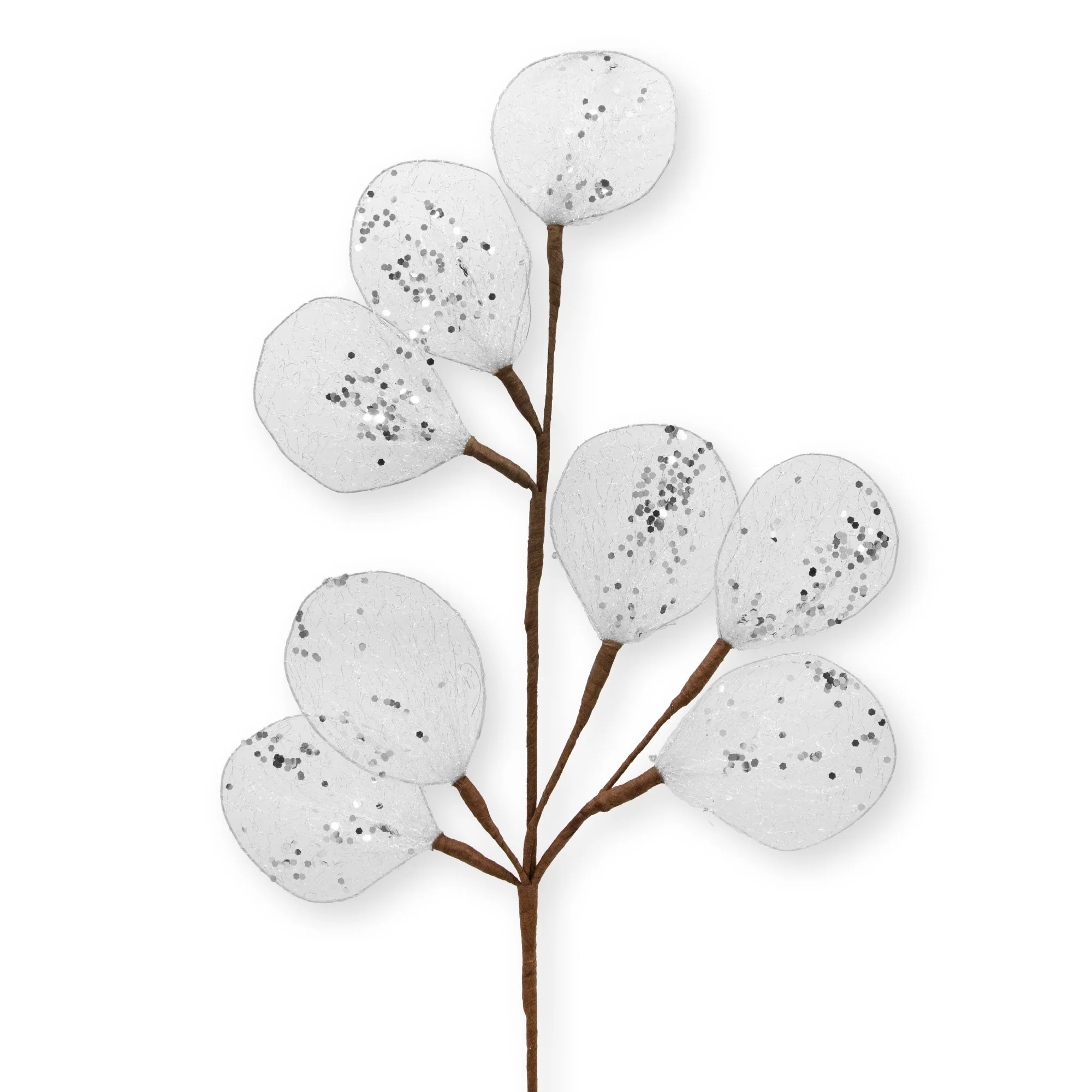 Glitter Eucalyptus Spray - Silver - Image 2