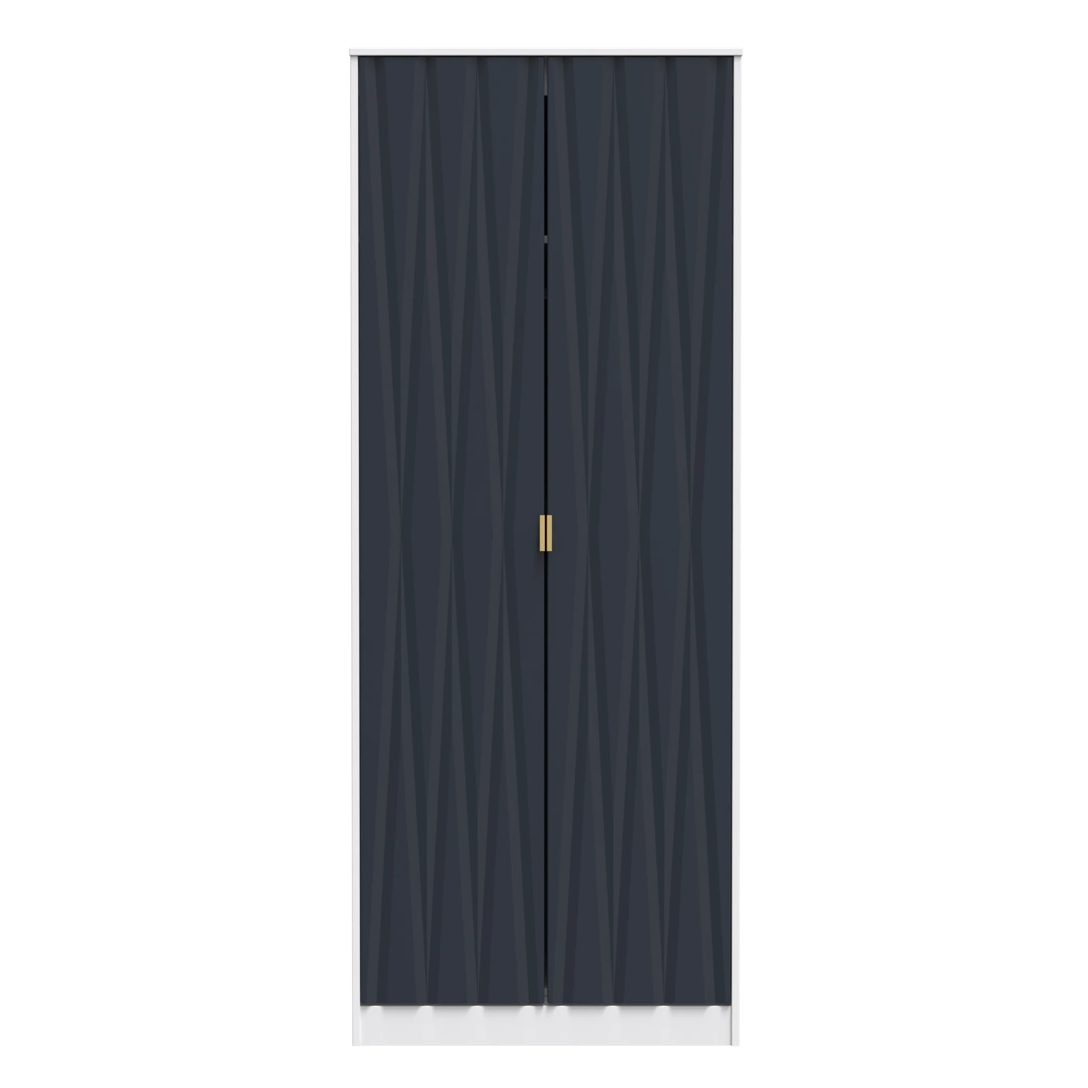 Glitz Ready Assembled 2 Door Wardrobe in Indigo Matt & White - Image 2