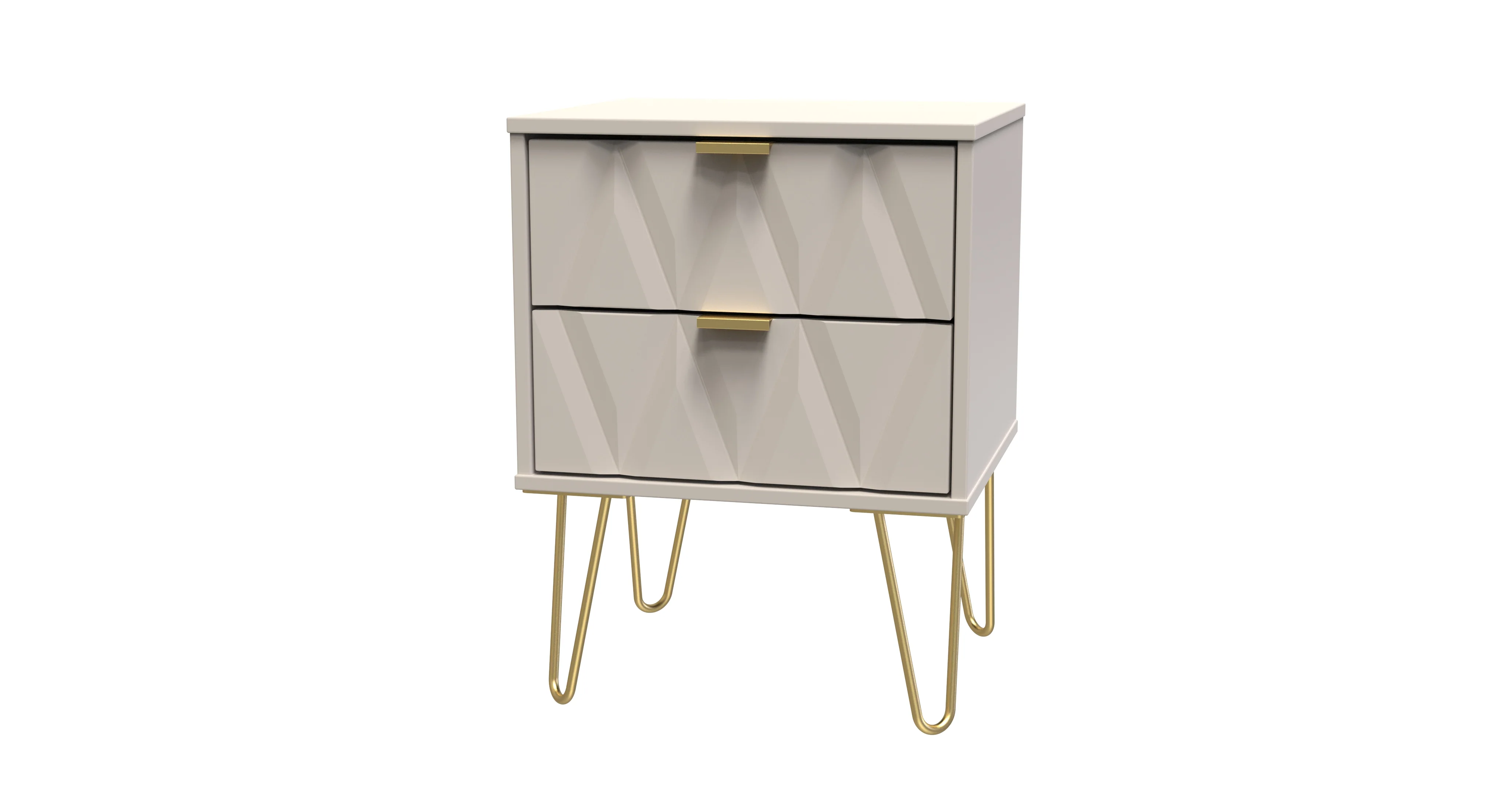Glitz Ready Assembled 2 Drawer Bedside Cabinet in Kashmir Matt - Image 4