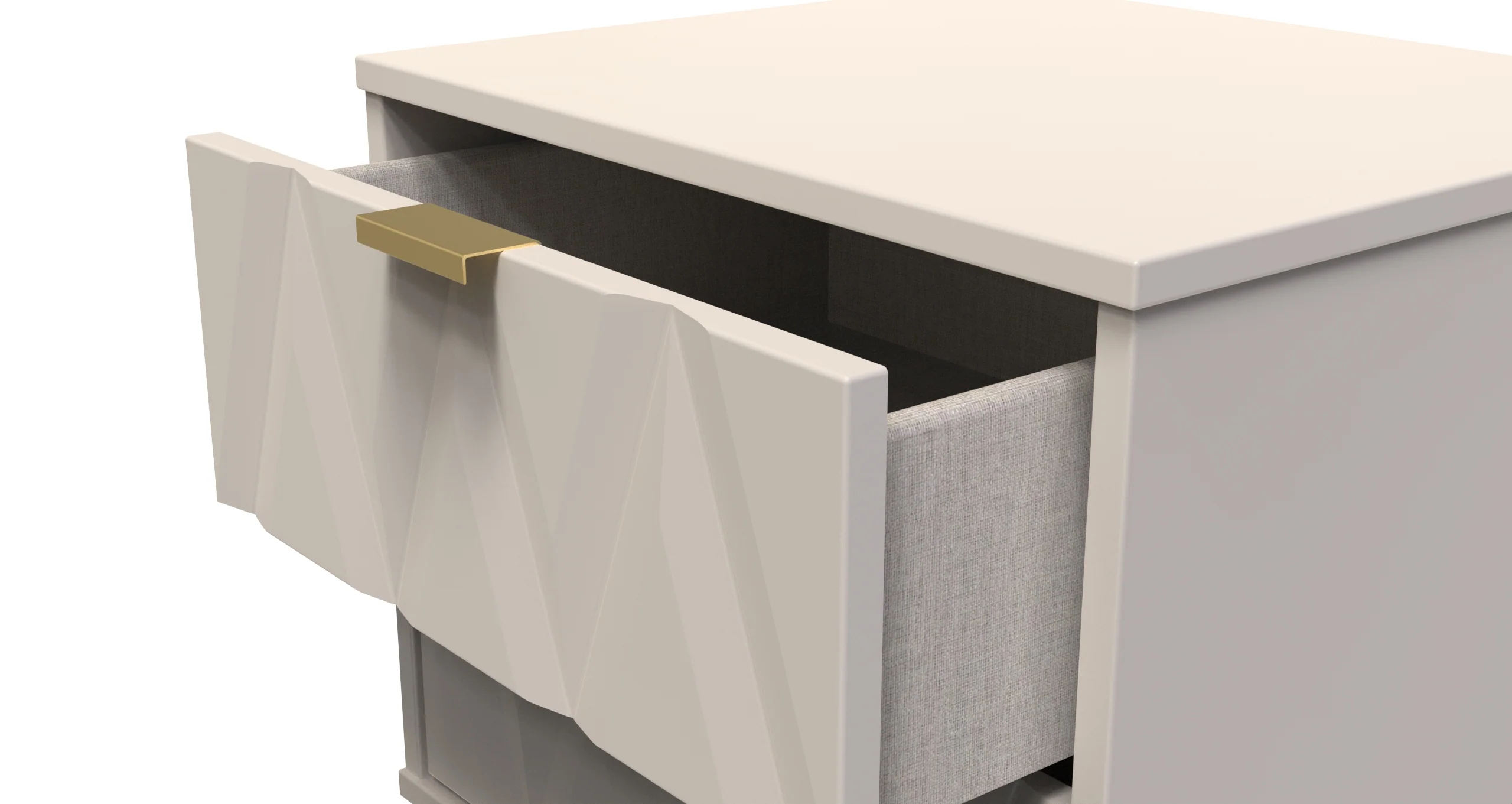 Glitz Ready Assembled 2 Drawer Bedside Cabinet in Kashmir Matt - Image 6