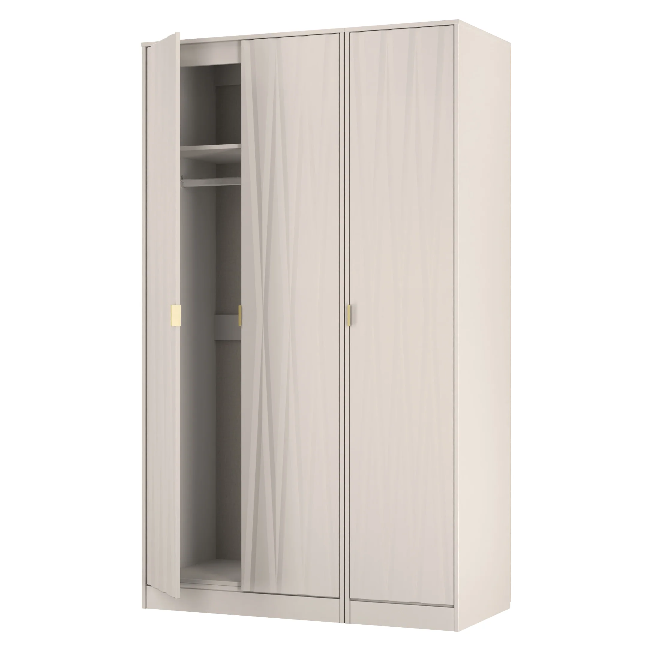 Glitz Ready Assembled Tall Triple Plain Wardrobe in Kashmir Matt - Image 5