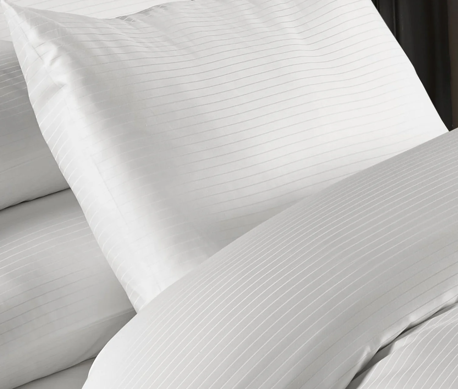 Grosvenor - 1000 Thread Count Pin Stripe Pillowcase (Pair) in White - Image 2