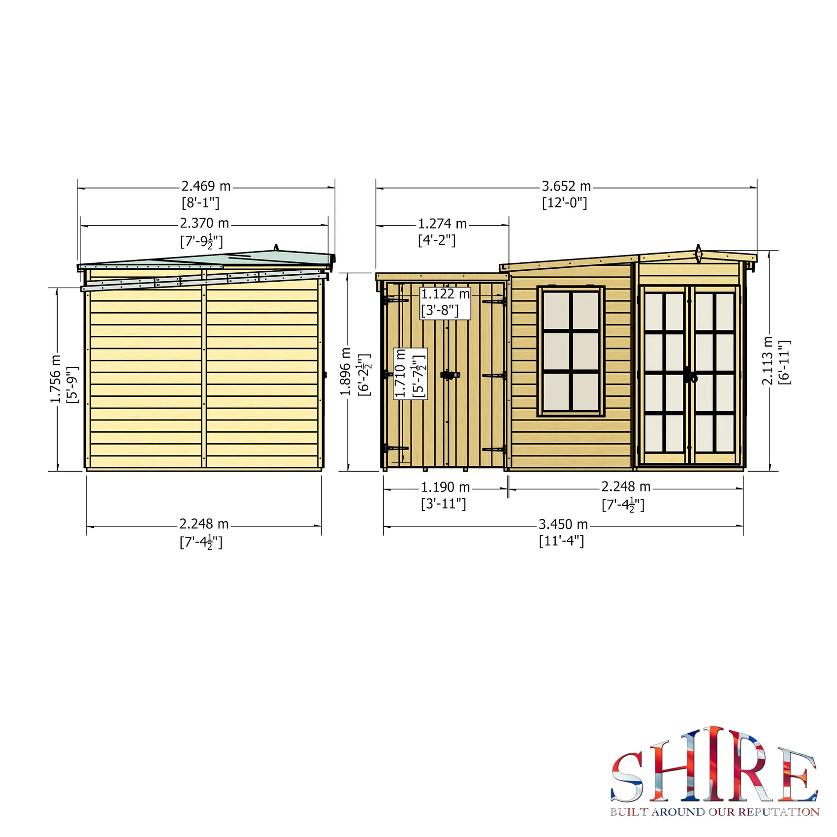 Hampton Corner Summerhouse With Side Shed - Image 13