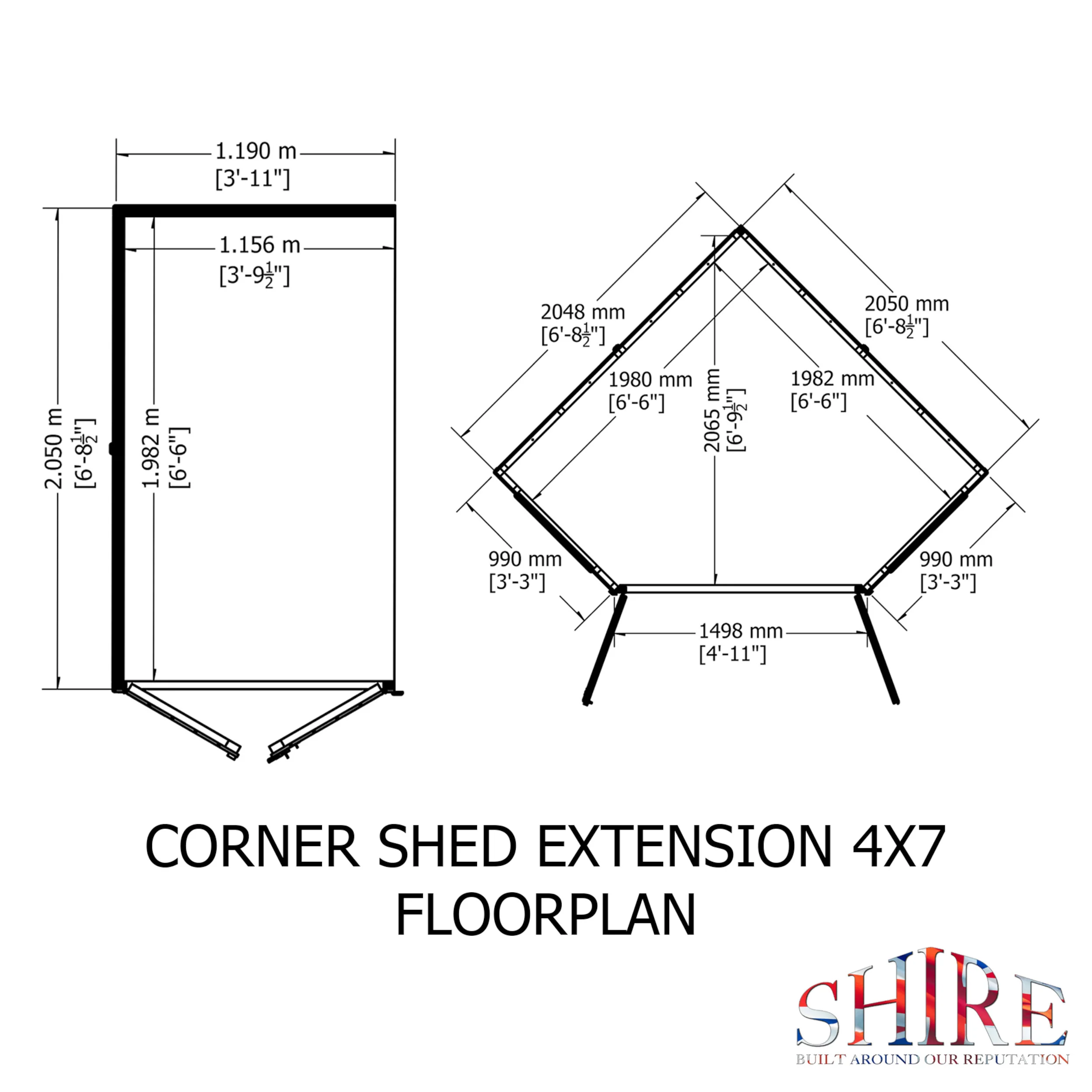 Hampton Corner Summerhouse With Side Shed - Image 8