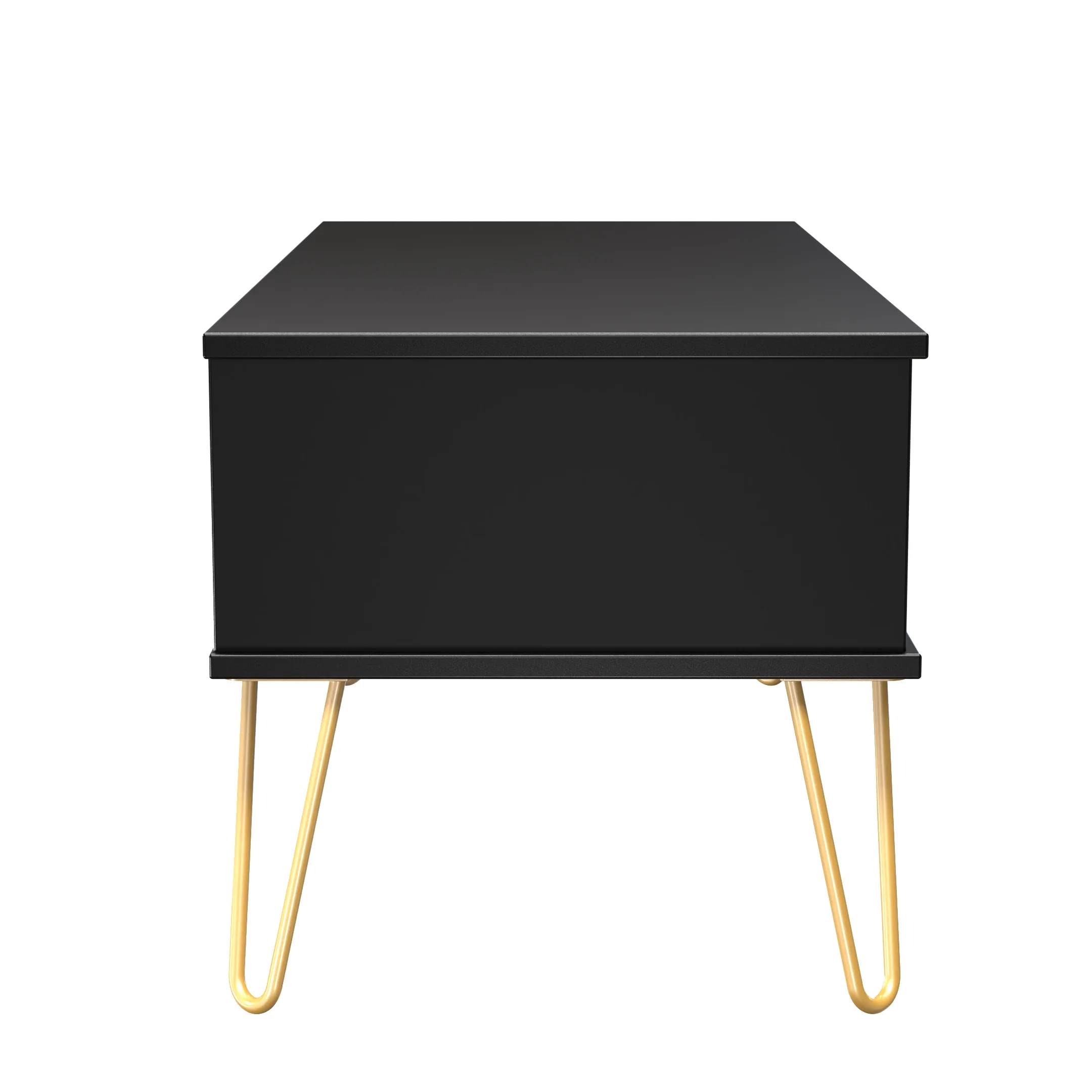 Hanover Ready Assembled 1 Drawer Coffee Table in Deep Black & Black Matt - Image 2