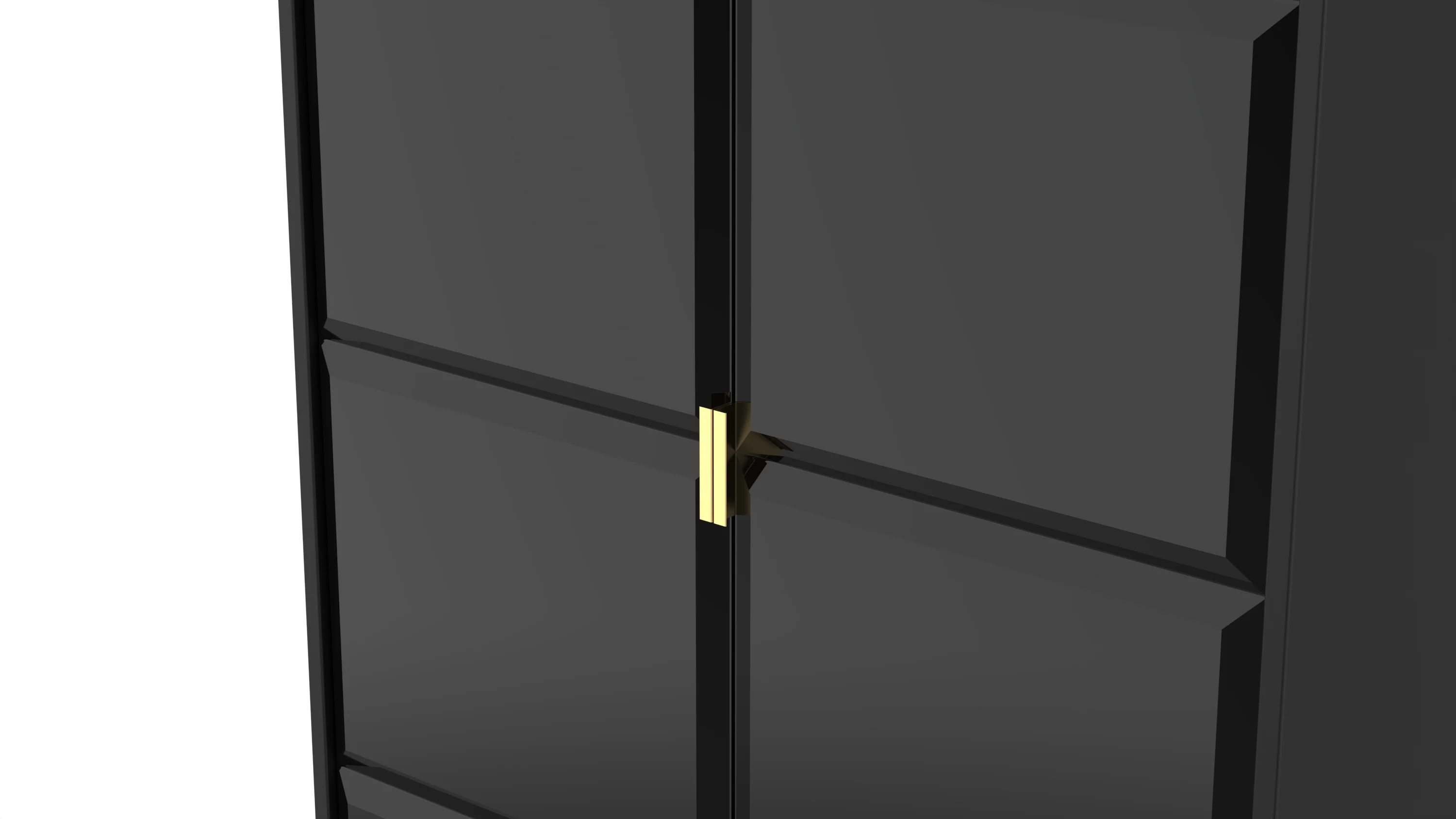 Hanover Ready Assembled 2 Door Wardrobe In Deep Black & Black Matt - Image 9