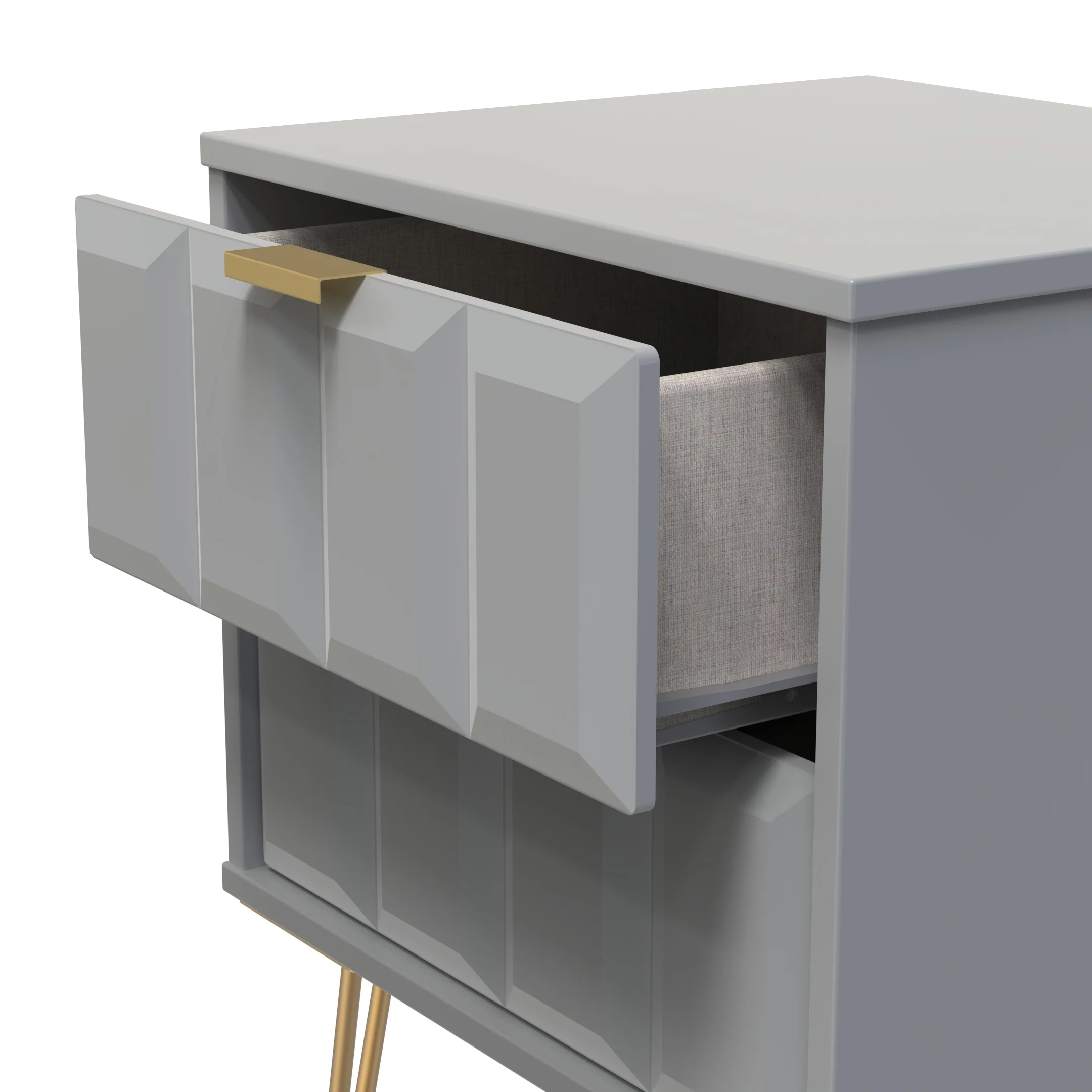 Hanover Ready Assembled 2 Drawer Bedside Cabinet in Dusk Grey - Image 10