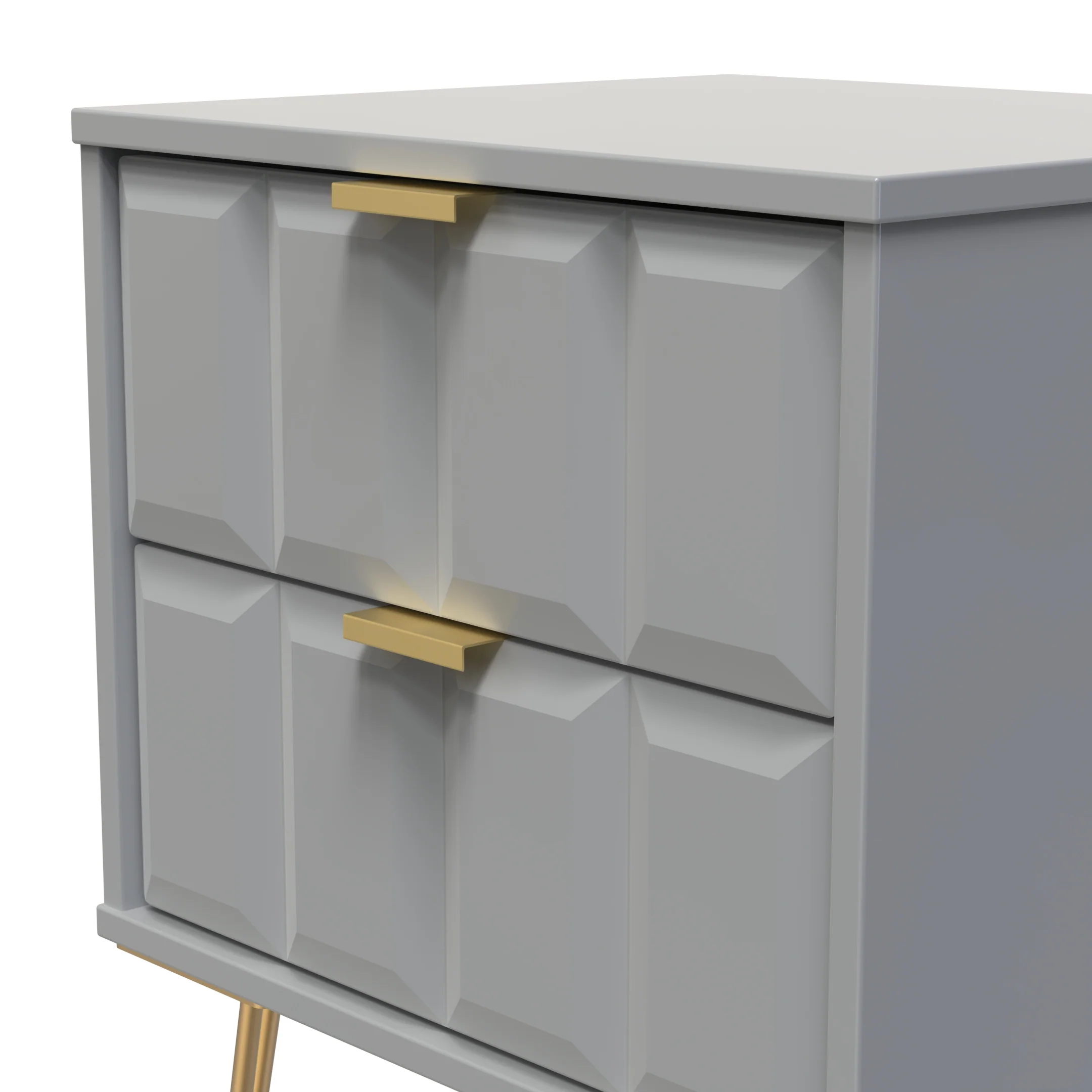 Hanover Ready Assembled 2 Drawer Bedside Cabinet in Dusk Grey - Image 7