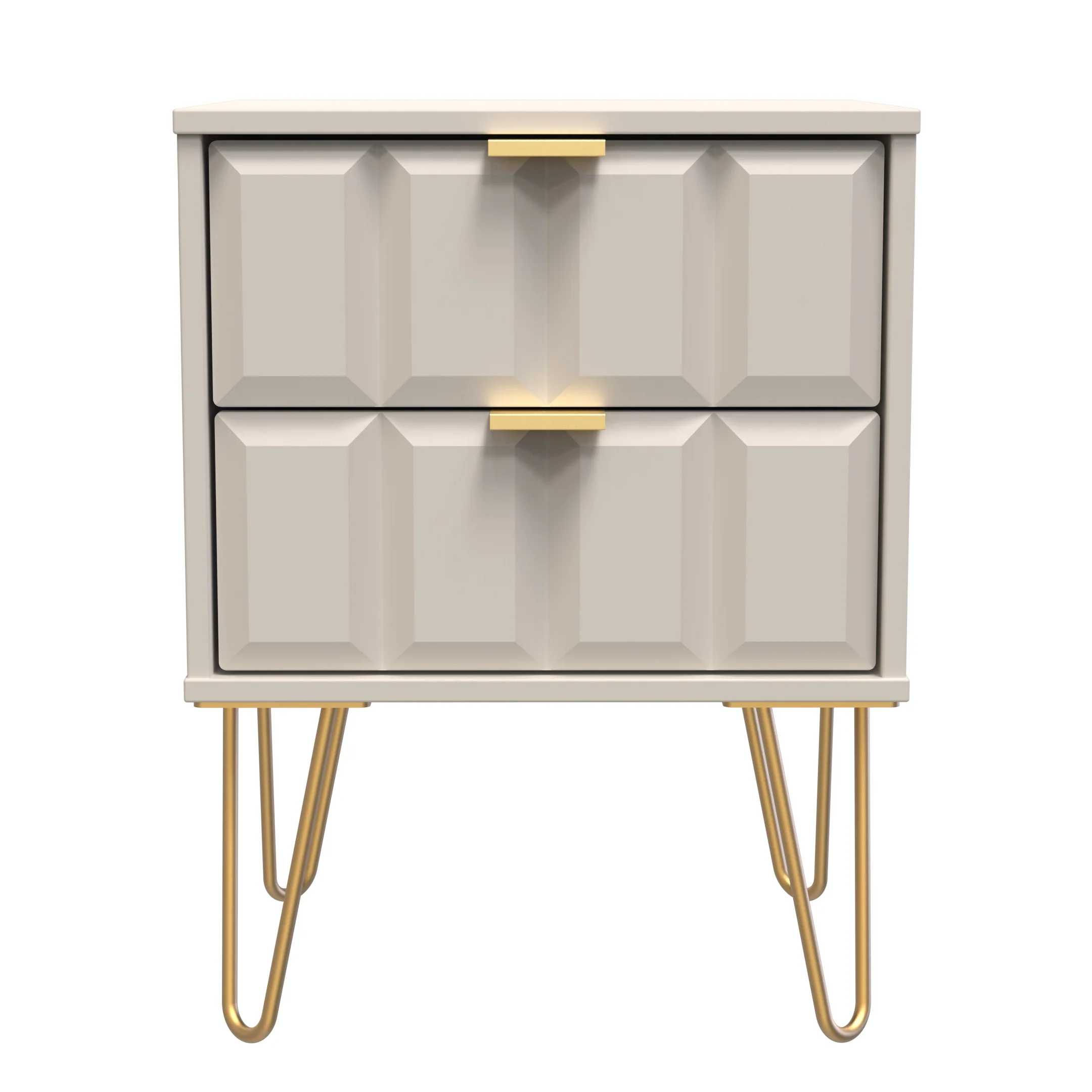 Hanover Ready Assembled 2 Drawer Bedside Cabinet in Kashmir Matt