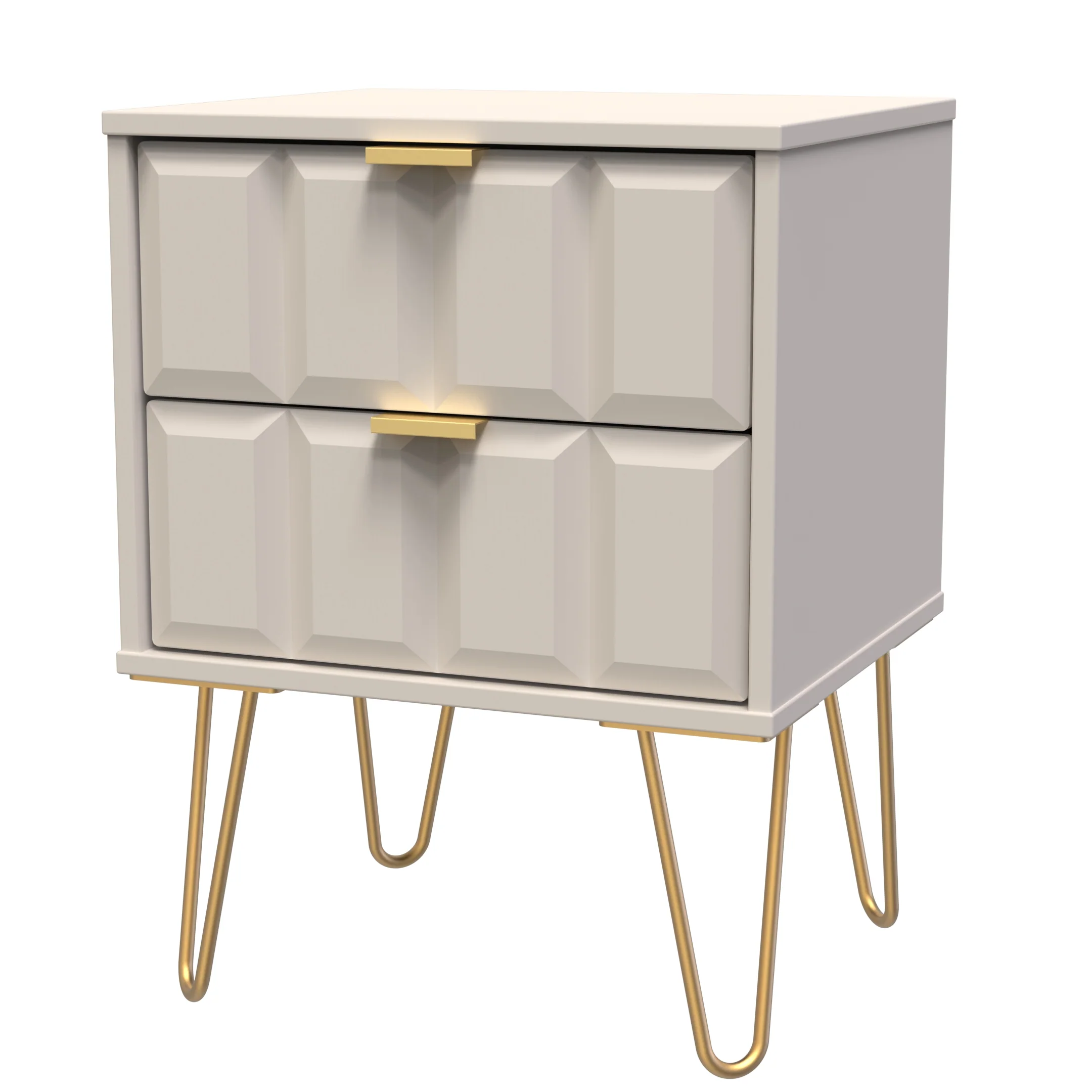 Hanover Ready Assembled 2 Drawer Bedside Cabinet in Kashmir Matt - Image 3