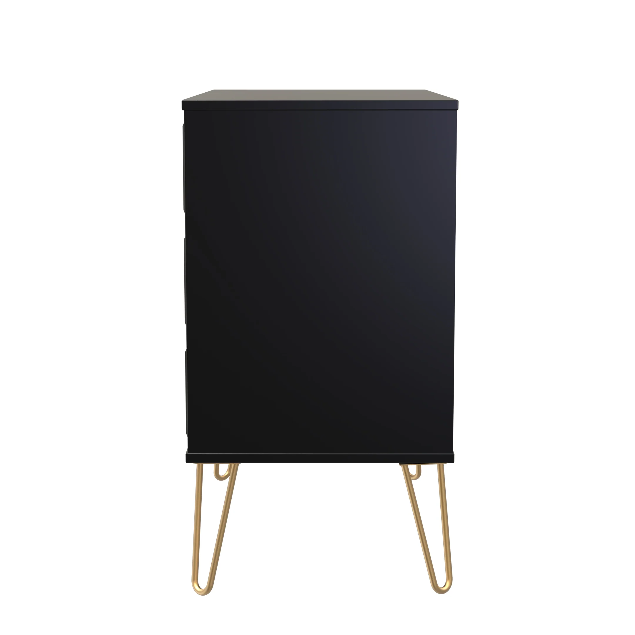 Hanover Ready Assembled 3 Drawer Chest in Deep Black & Black Matt - Image 2