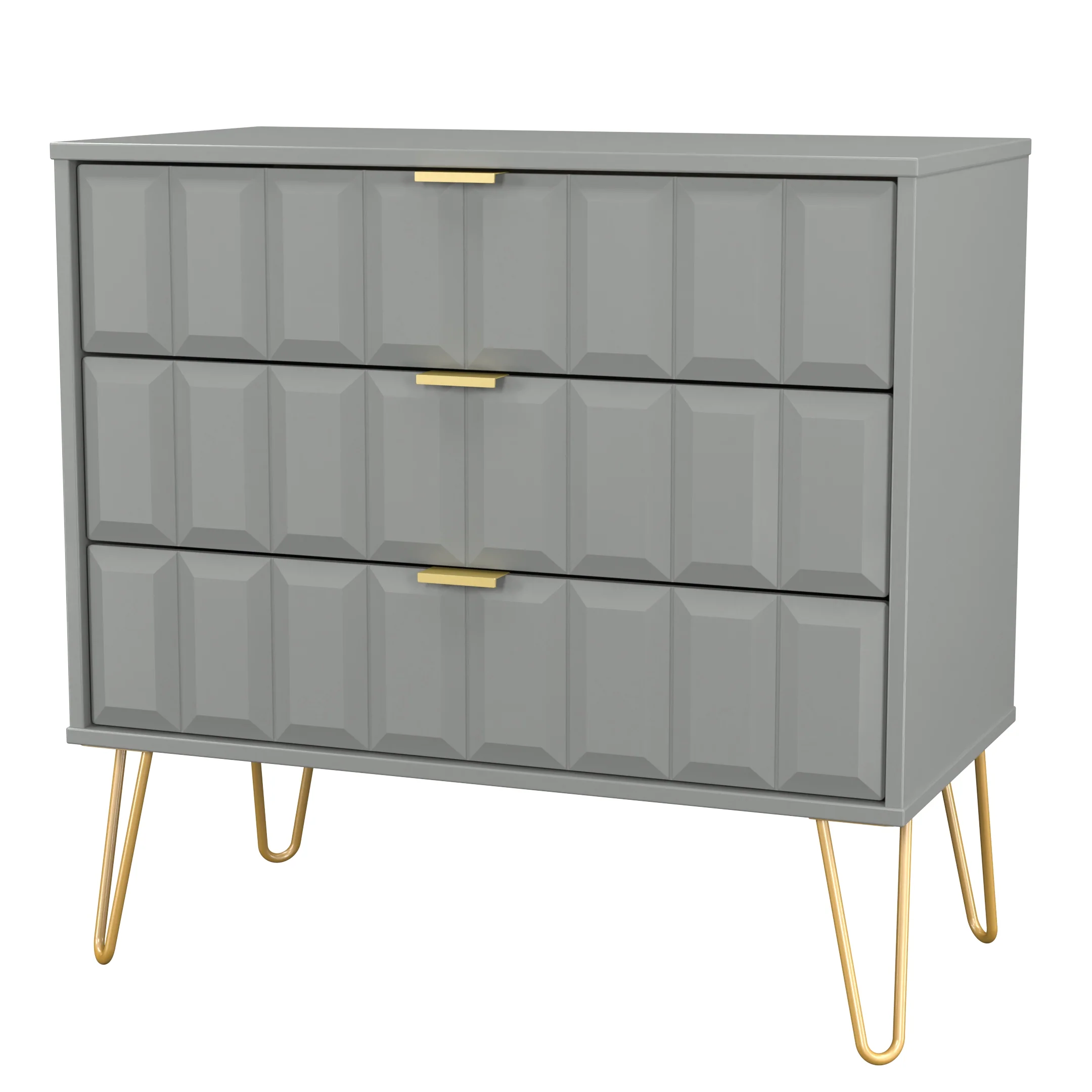 Hanover Ready Assembled 3 Drawer Chest in Dusk Grey - Image 4