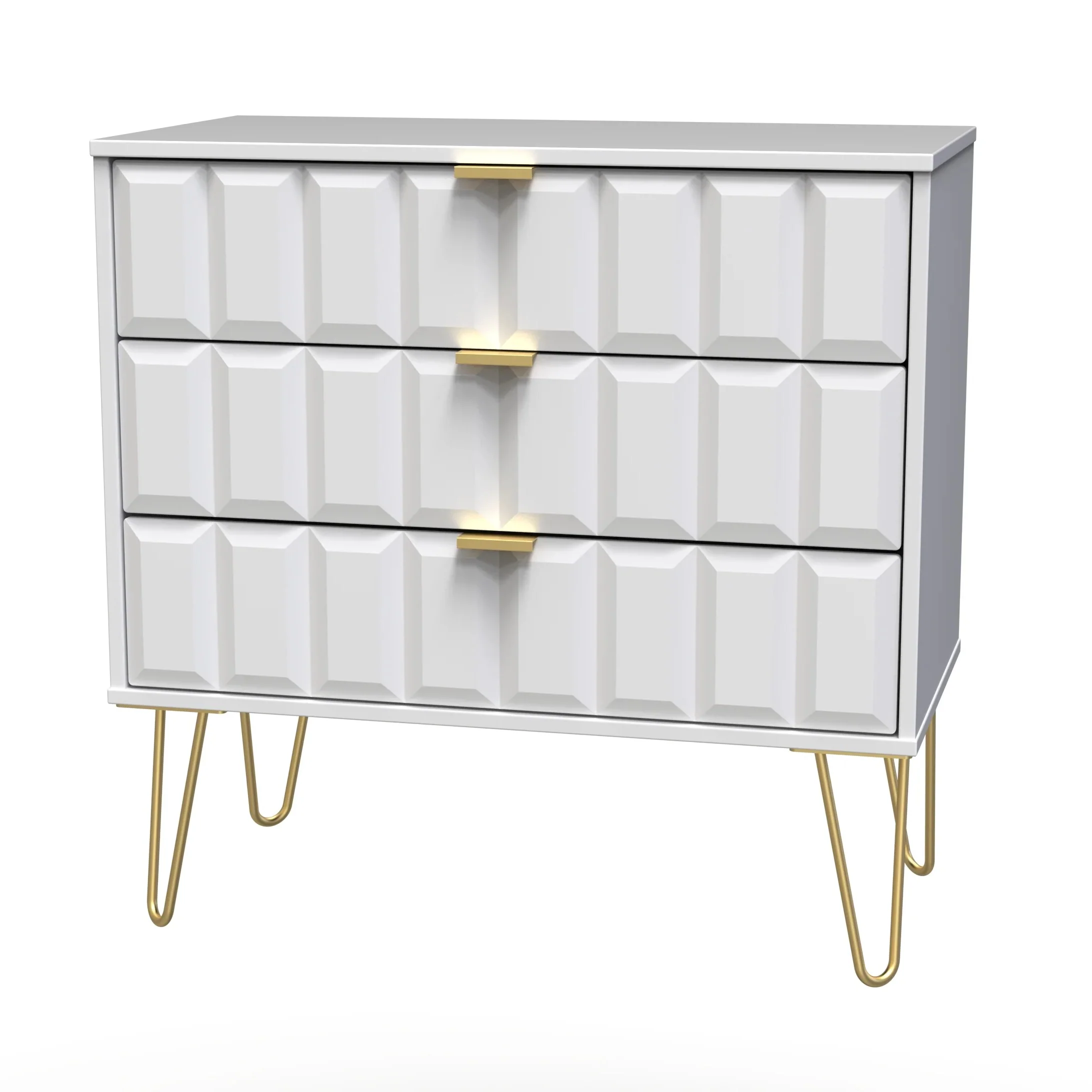 Hanover Ready Assembled 3 Drawer Chest in White Matt - Image 2
