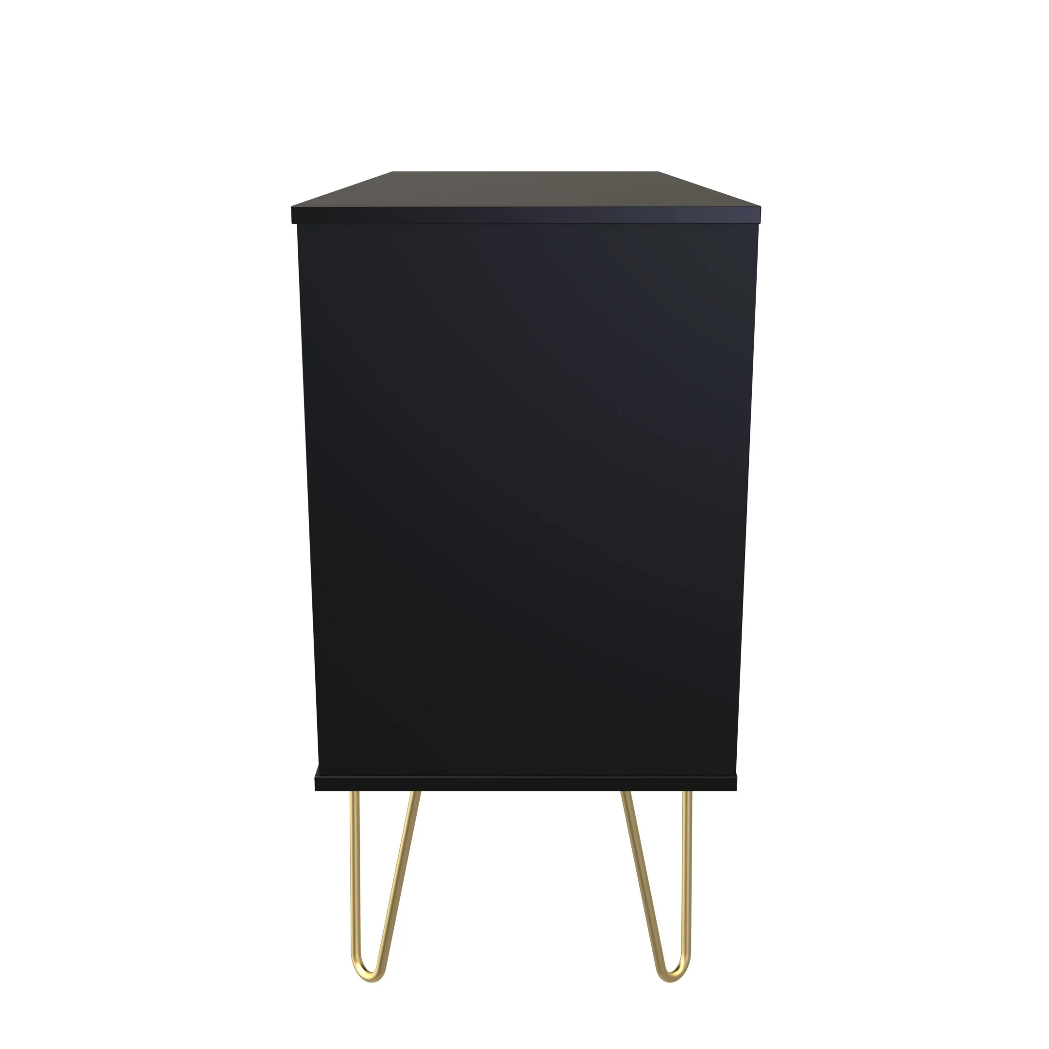 Hanover Ready Assembled 3 Drawer TV Unit in Deep Black & Black Matt - Image 6