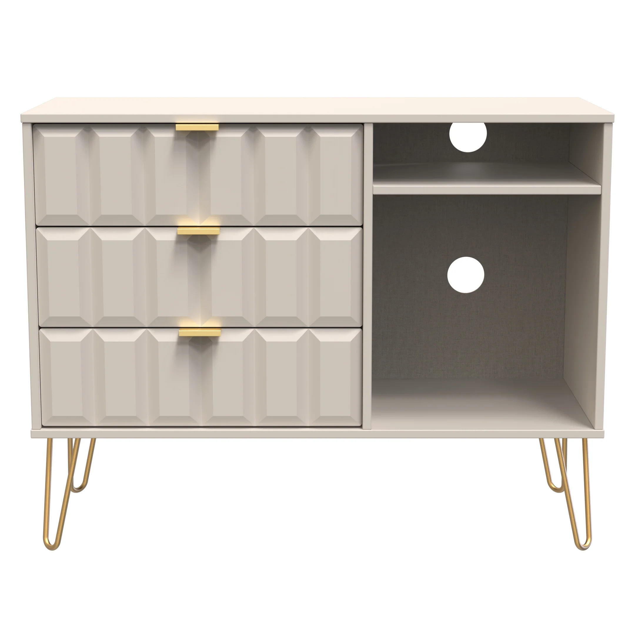 Hanover Ready Assembled 3 Drawer TV Unit in Kashmir Matt